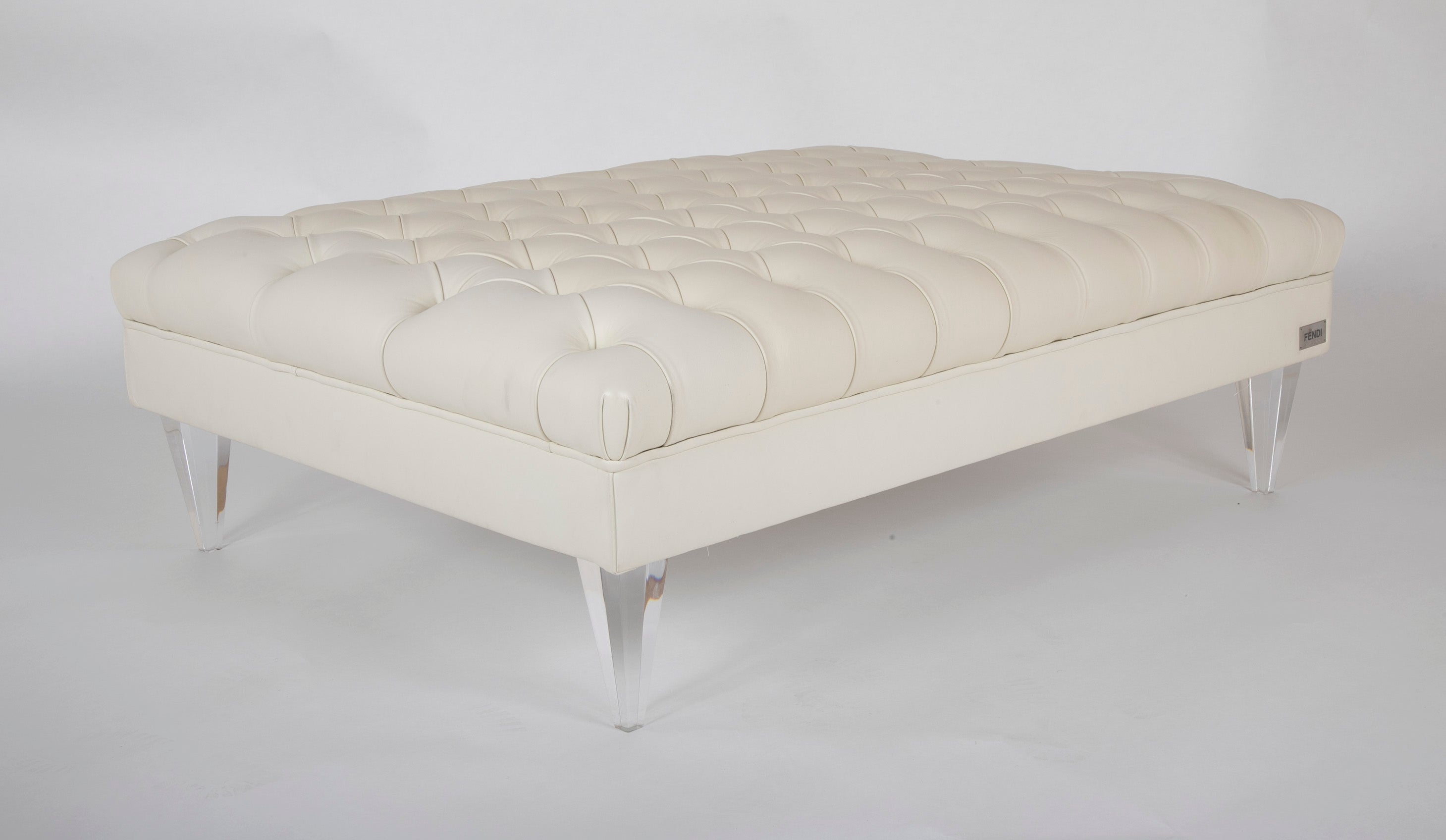 Fendi Suede Cloth Tufted Ottoman