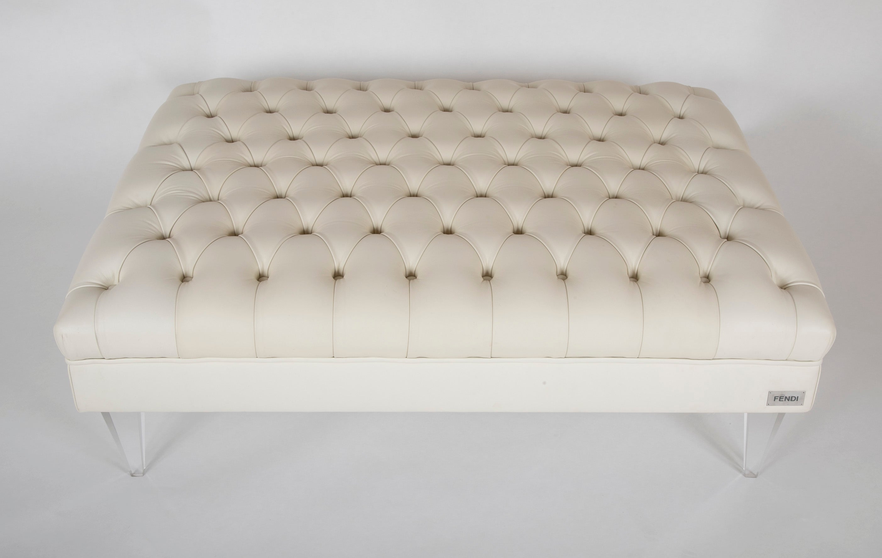 Fendi Suede Cloth Tufted Ottoman