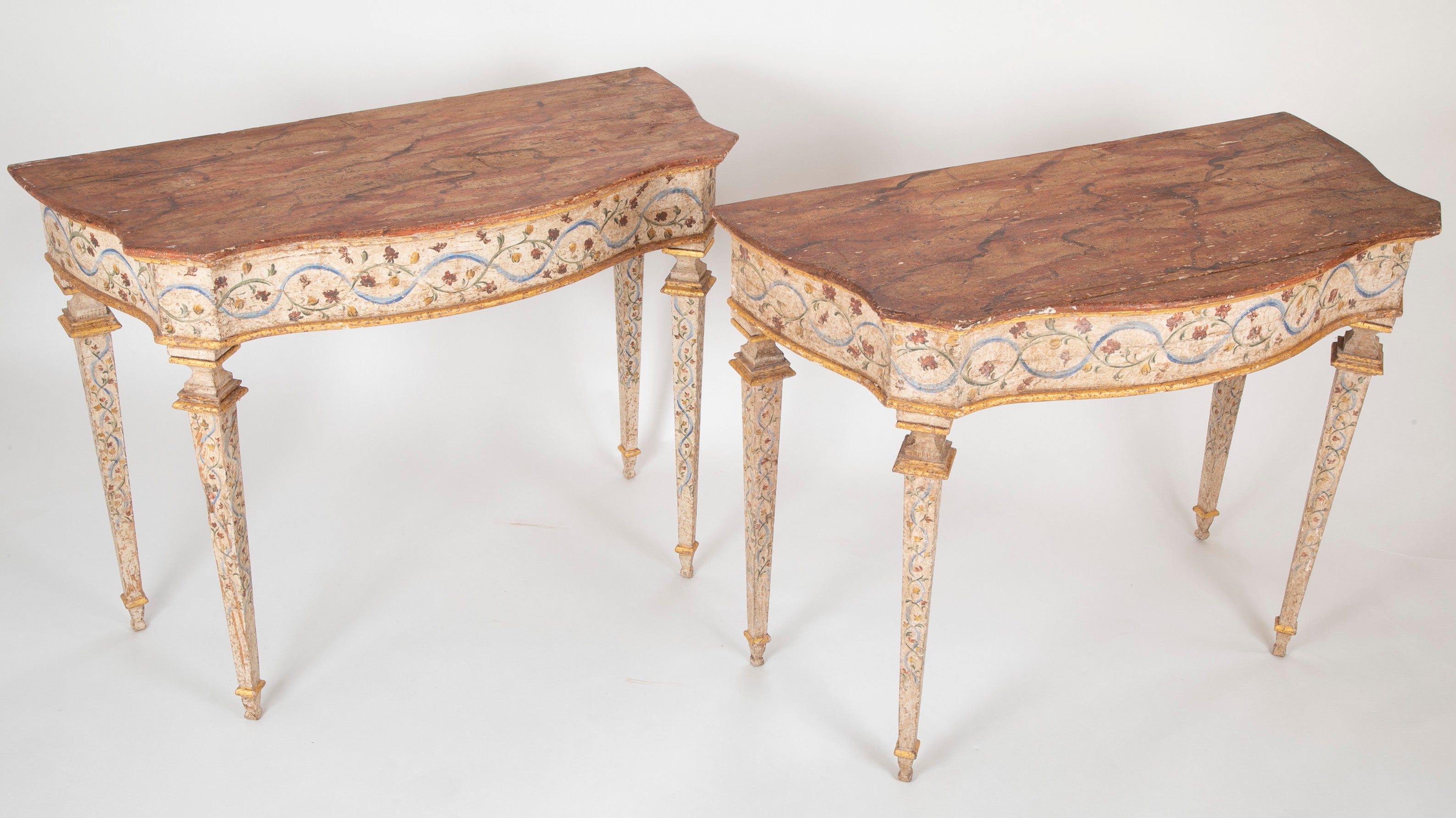 Pair of Late 18th Century Venetian Painted Consoles