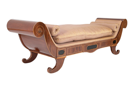 An Empire Mahogany Daybed with Fruitwood & Ebony Details