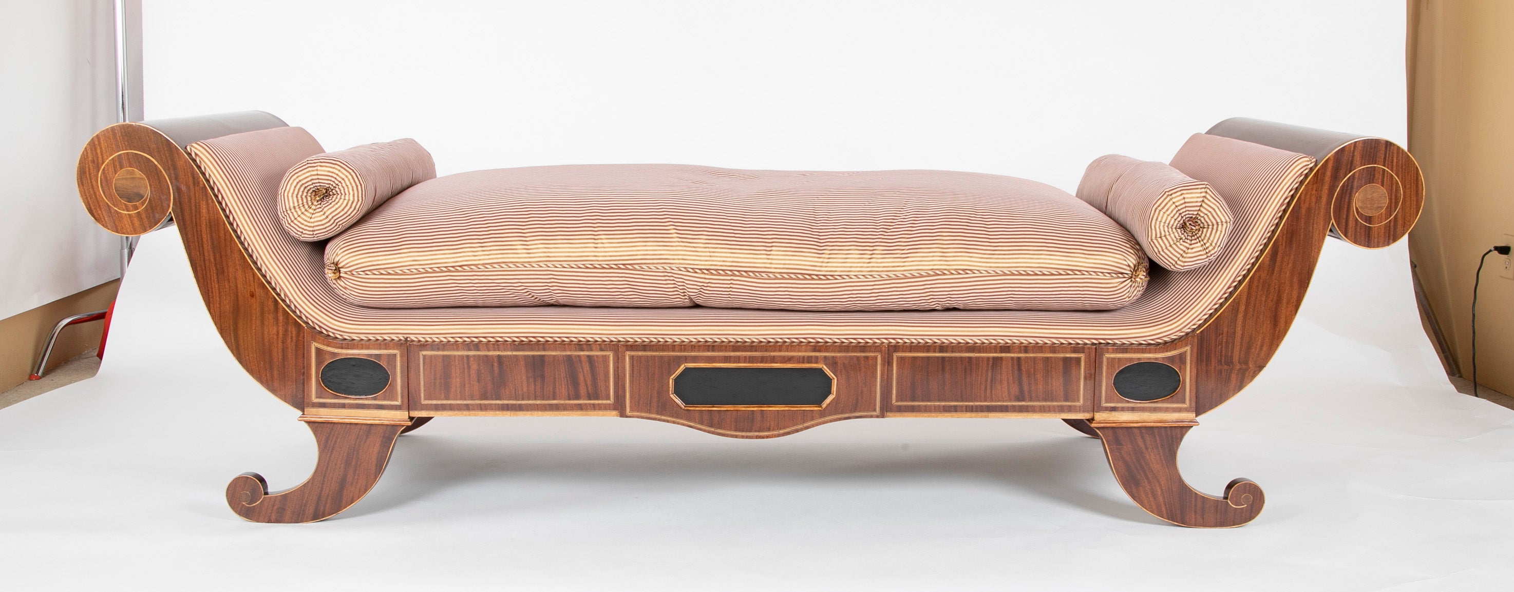 An Empire Mahogany Daybed with Fruitwood & Ebony Details