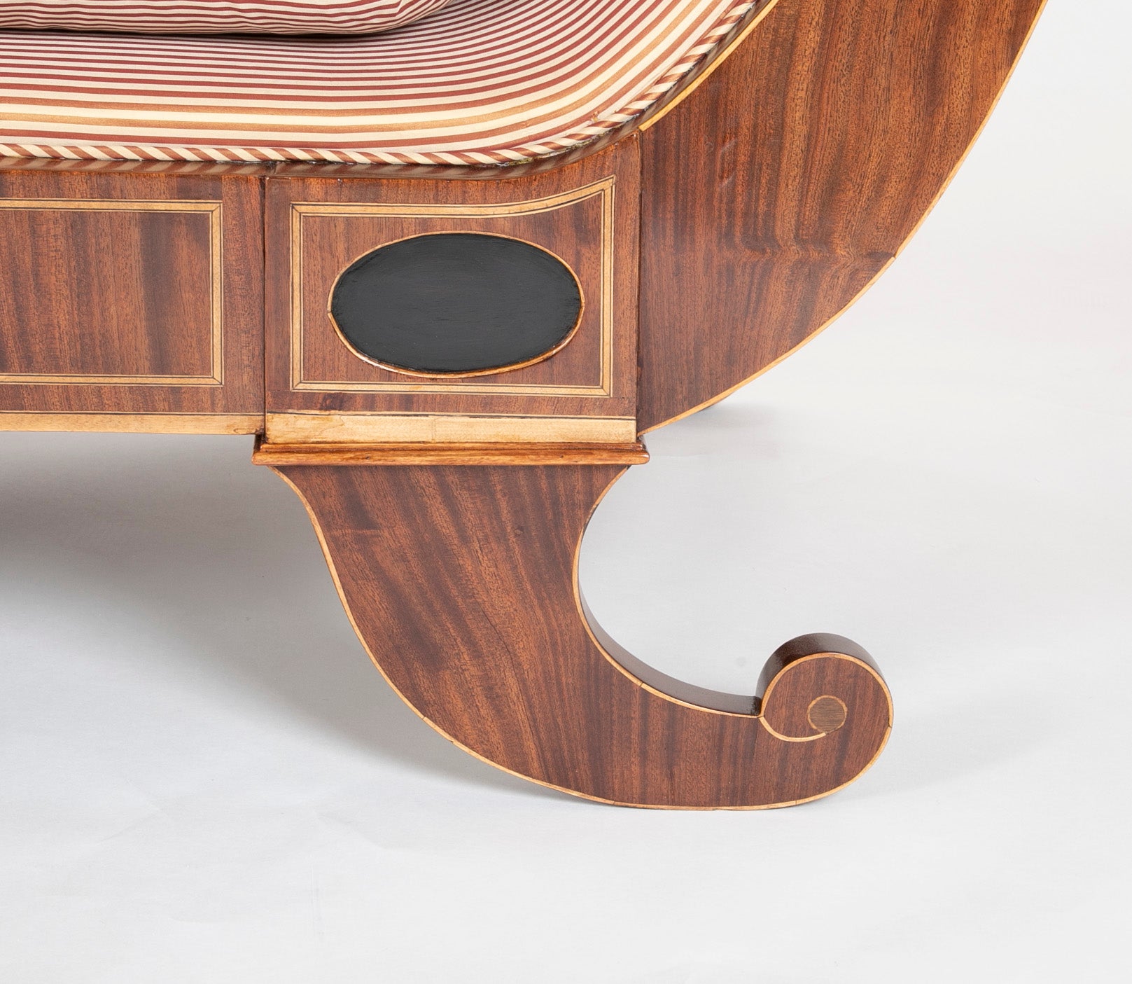An Empire Mahogany Daybed with Fruitwood & Ebony Details