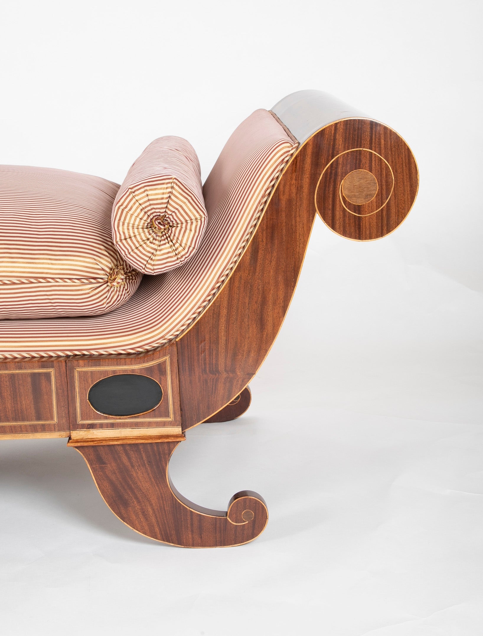 An Empire Mahogany Daybed with Fruitwood & Ebony Details