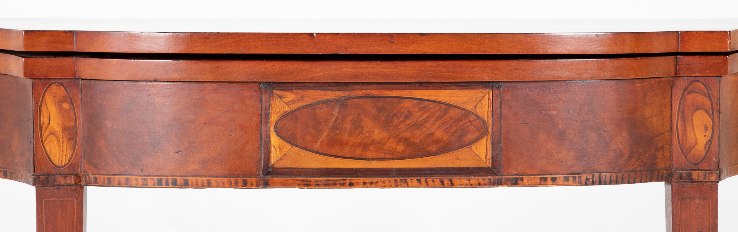 Boston Hepplewhite Cherry Card Table with Inlaid Woods