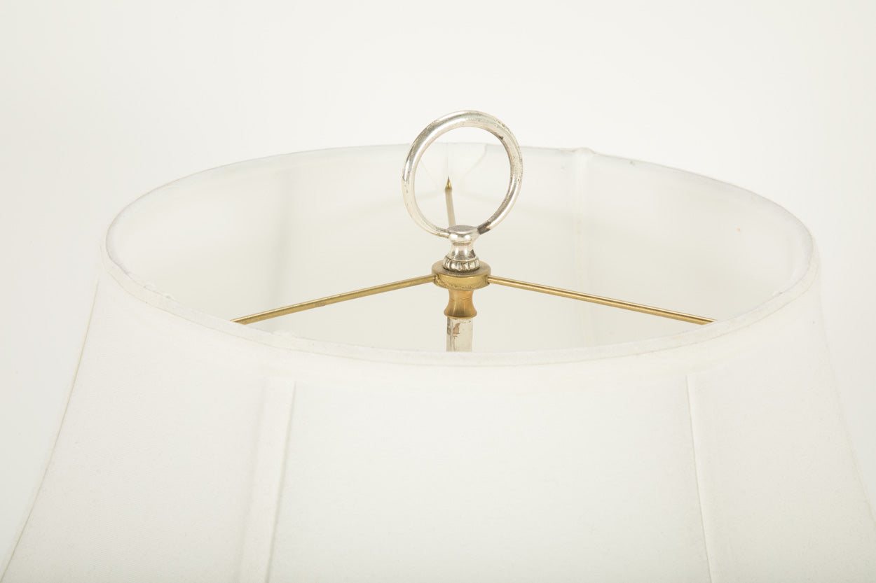 A Three Arm Silverplate Bouillotte Lamp