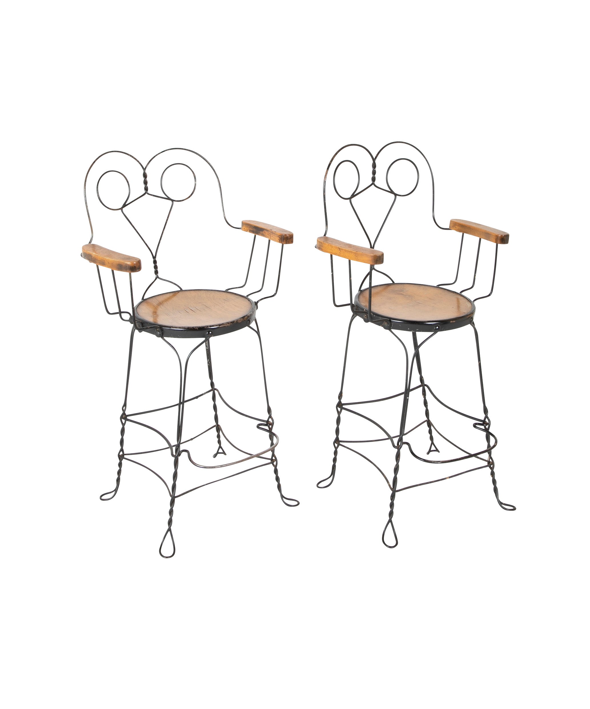 Pair of Late 19th - Early 20th Century Wire Chairs
