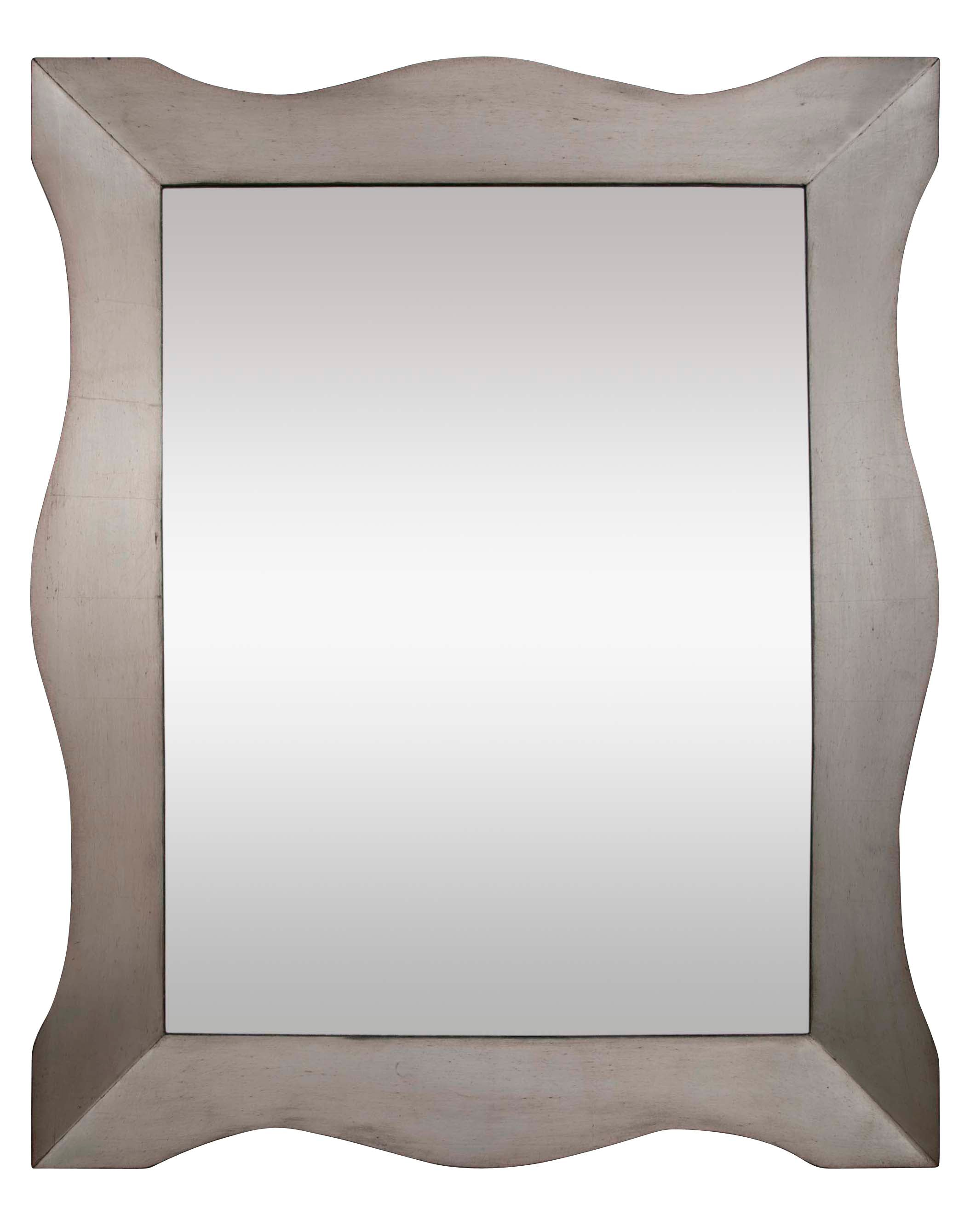 Monumental Italian Mid Century Modern Silver Gilt Wall Mirror