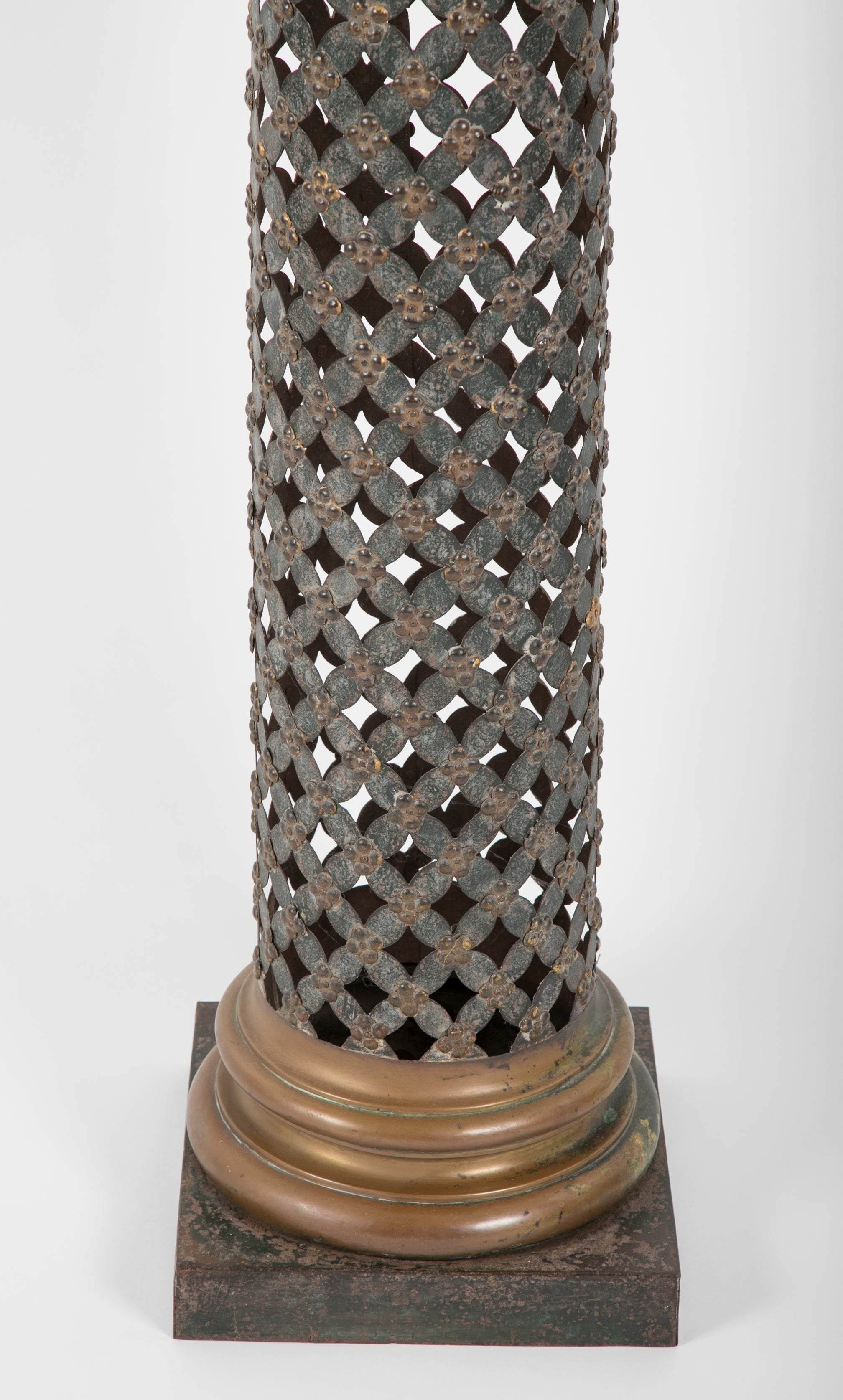 French Painted and Gilt Tole Column with Corinthian Capital