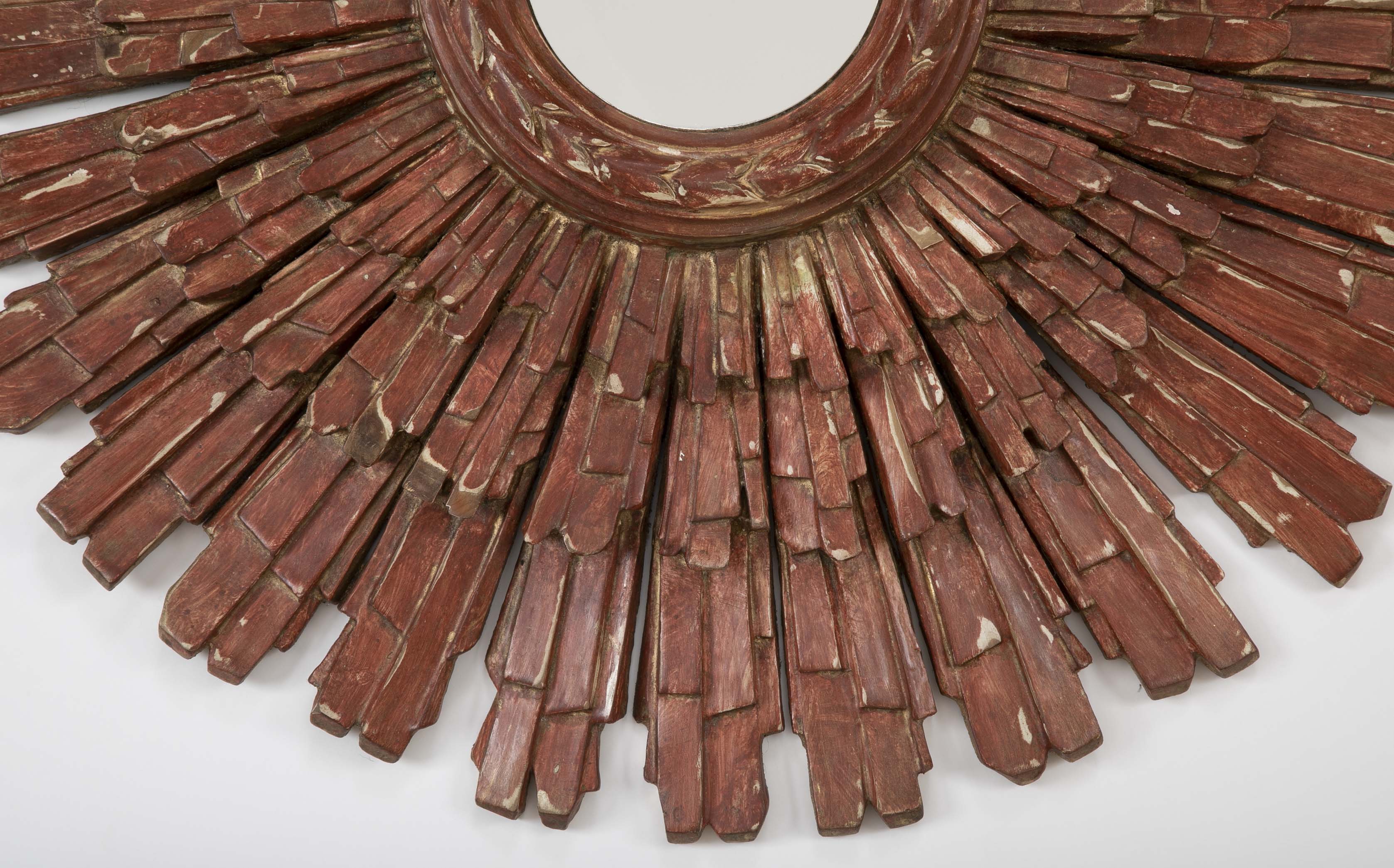 Italian Red Bol Starburst Mirror by Palladio