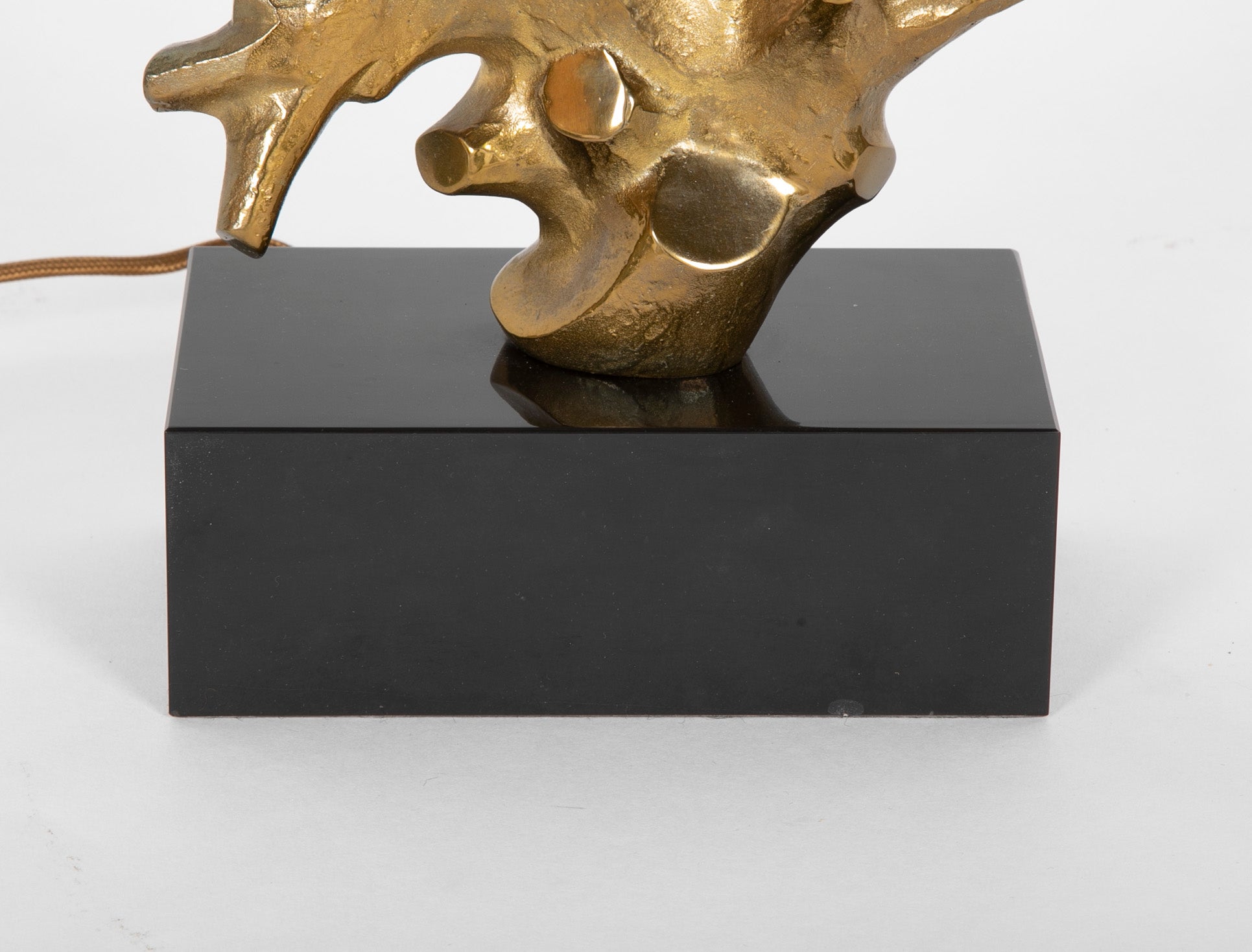 A Gilt Bronze Coral Form Lamp on Marble Base - Two Available - Priced Individually