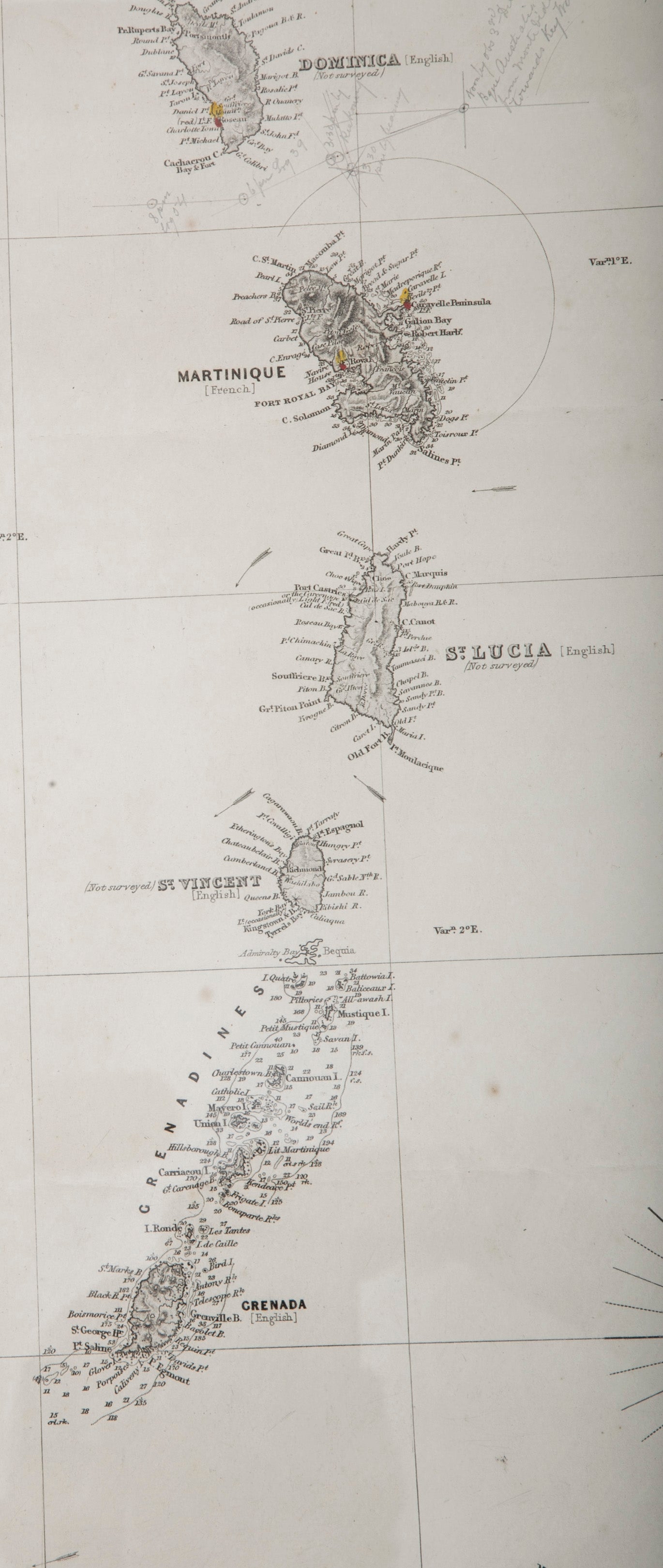Rare Chart of the Caribbean Islands Published by James Imray & Son, London, 1866