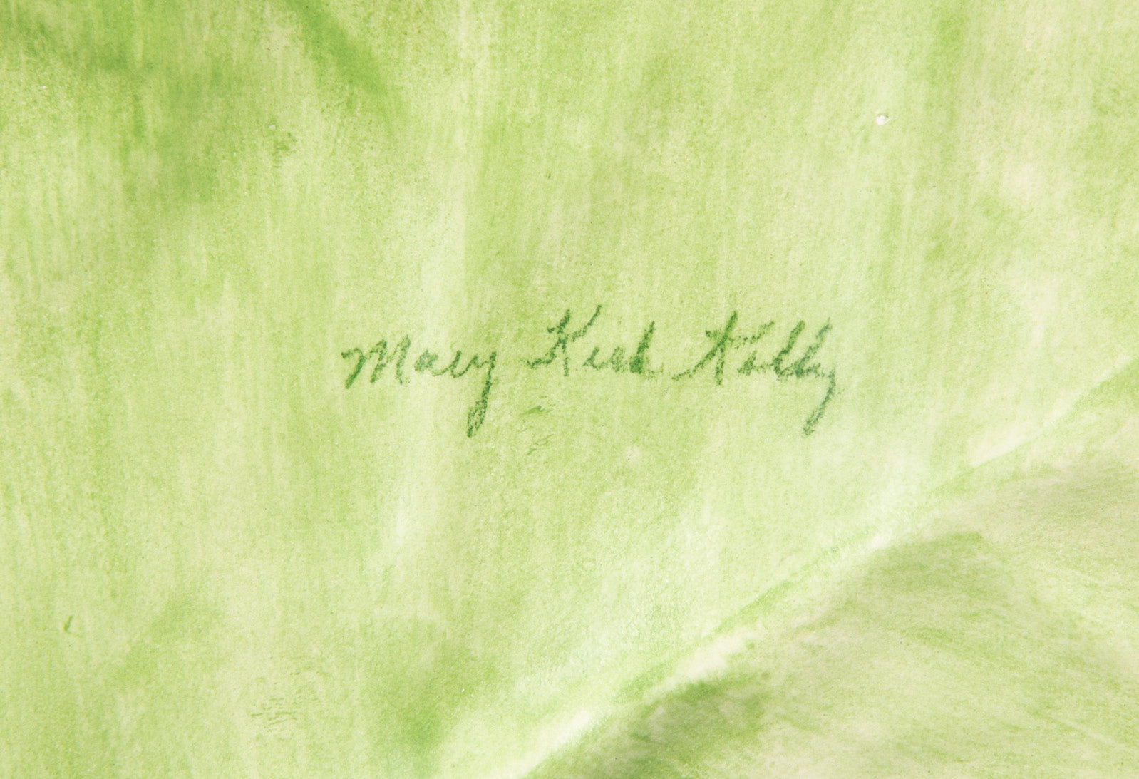 A Mary Kirk Kelly Porcelain Plate in Leaf Form