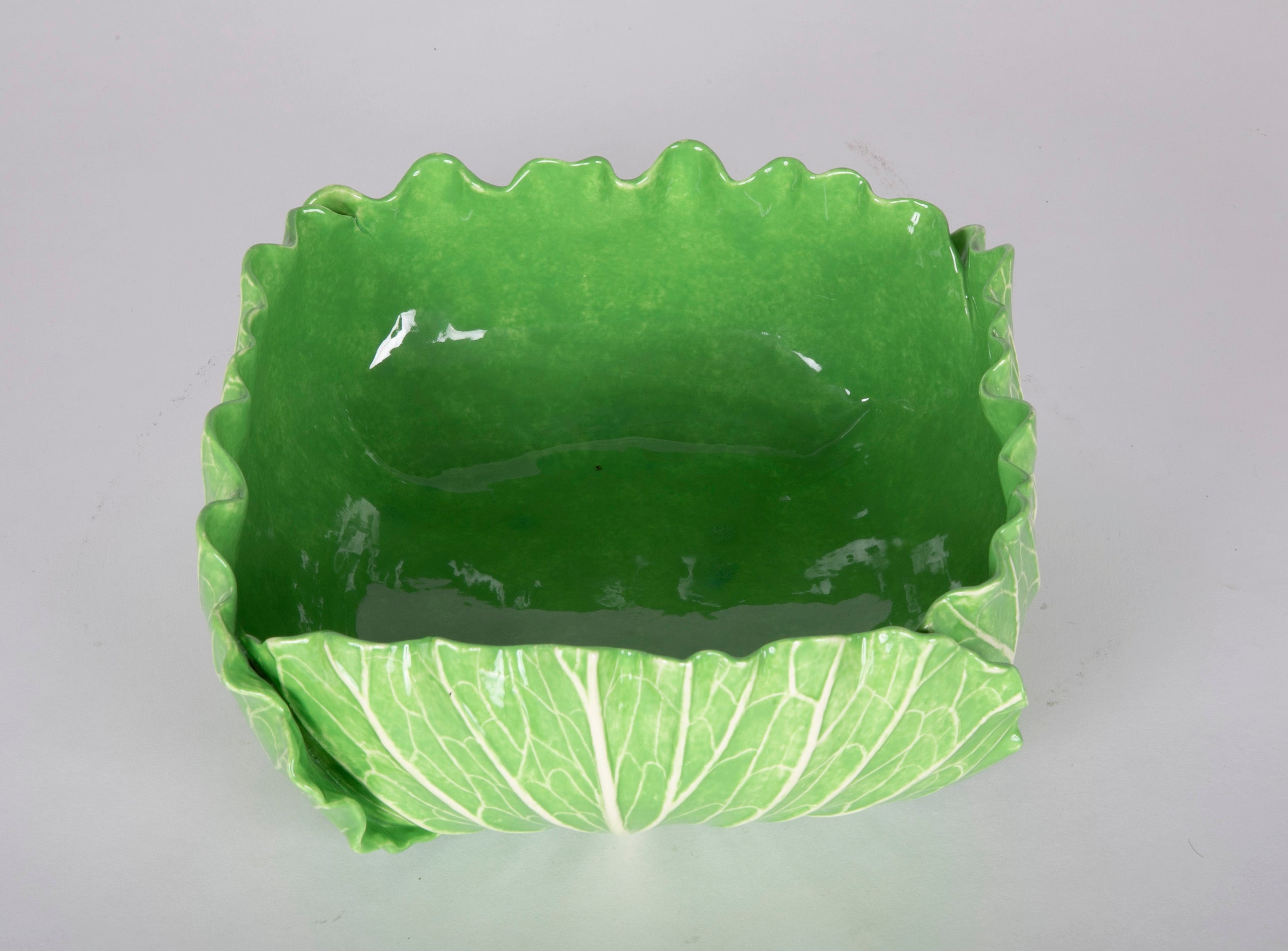 Square Ceramic Lettuce Ware Bowl by Dodie Thayer