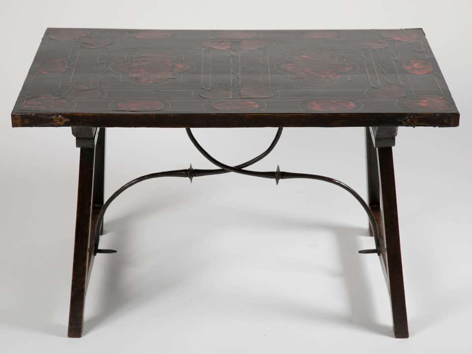 Spanish Baroque Rosewood and Tortoiseshell Inlaid Side Table
