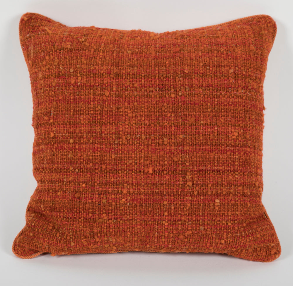 Pair of Orange Raw Silk Pillows - Priced Individually