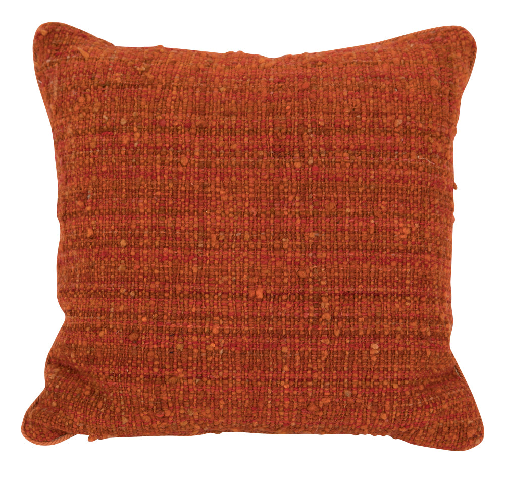 Pair of Orange Raw Silk Pillows - Priced Individually