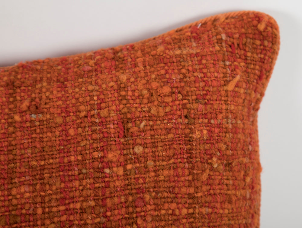 Pair of Orange Raw Silk Pillows - Priced Individually