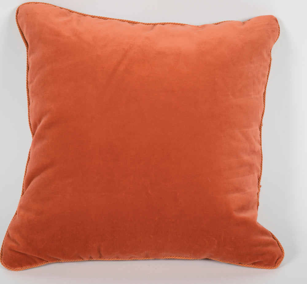 Pair of Orange Raw Silk Pillows - Priced Individually