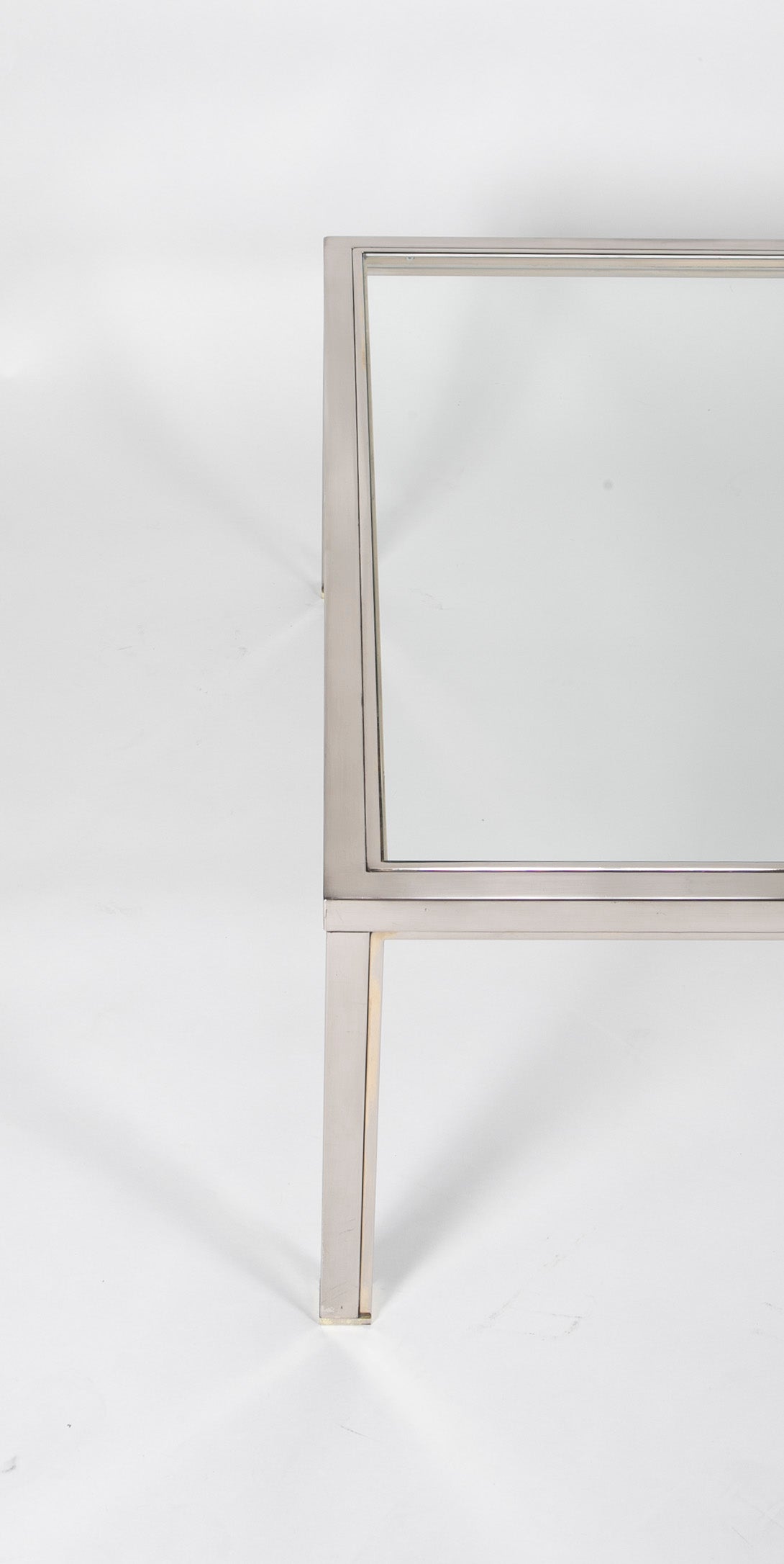 Large Modern Steel and Glass Coffee Table in the Manner of Romeo Rega