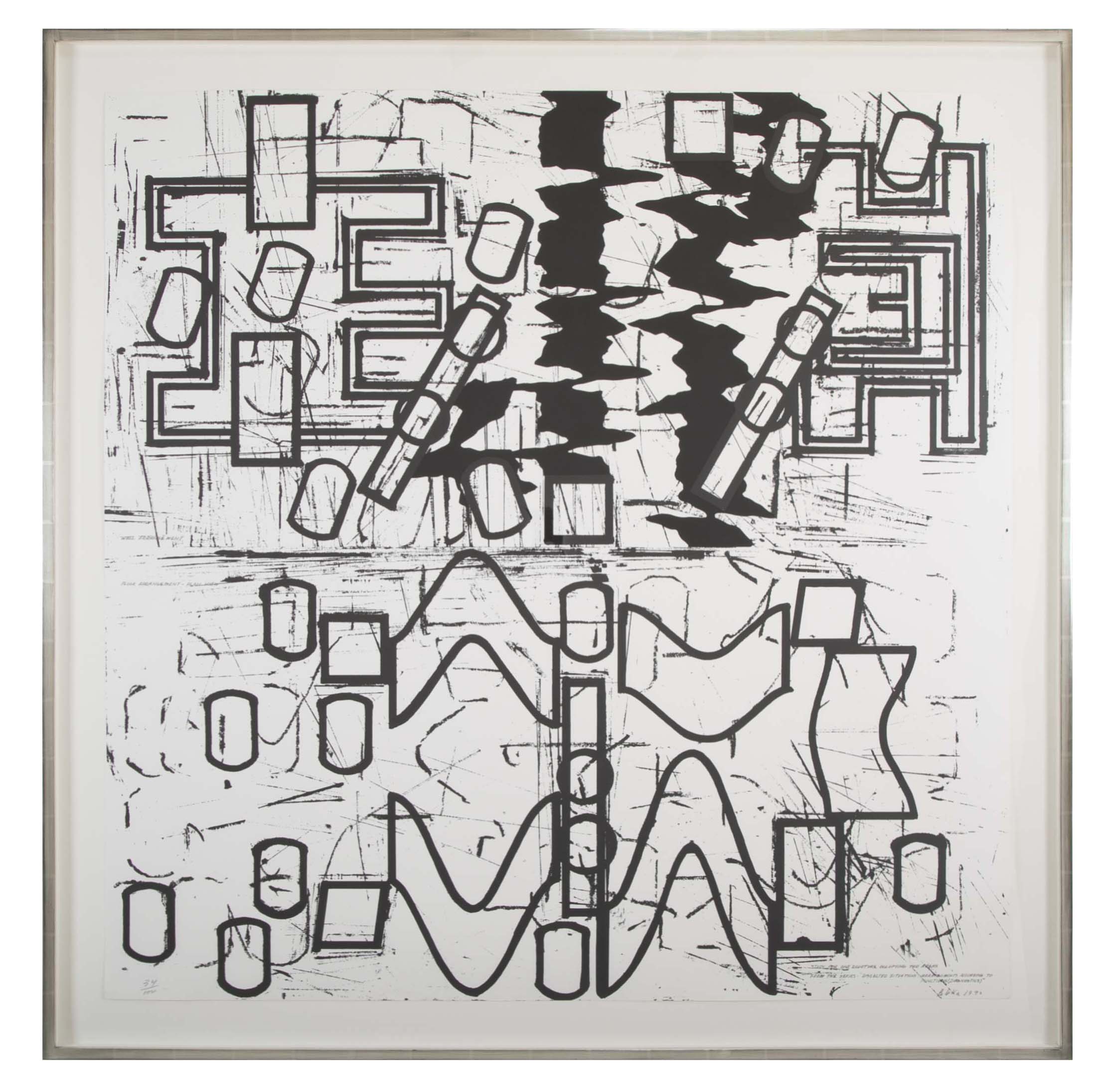 "New York" Screenprint by Barry le Va from the Portfolio "Four x Four x Four"
