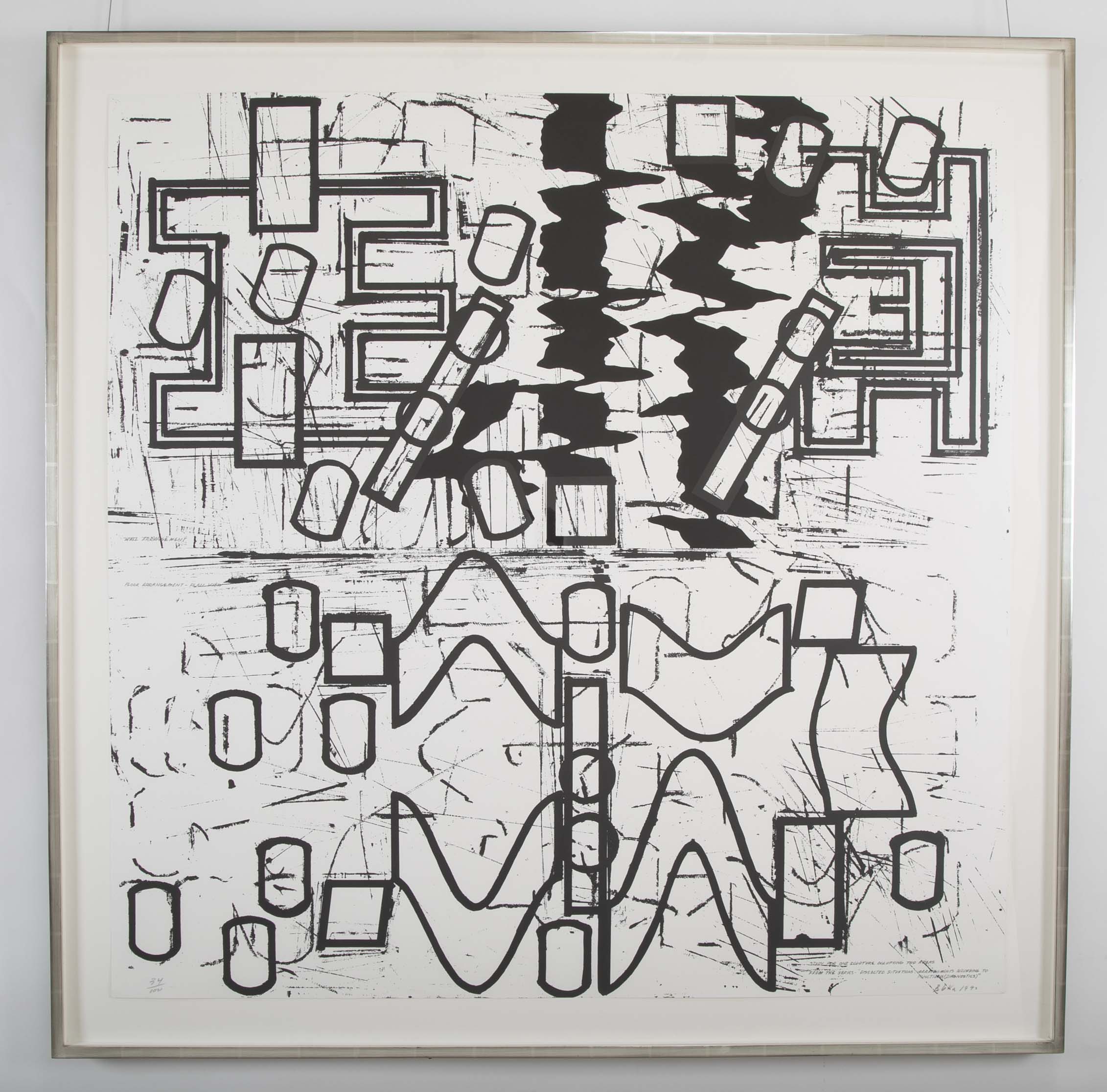 "New York" Screenprint by Barry le Va from the Portfolio "Four x Four x Four"