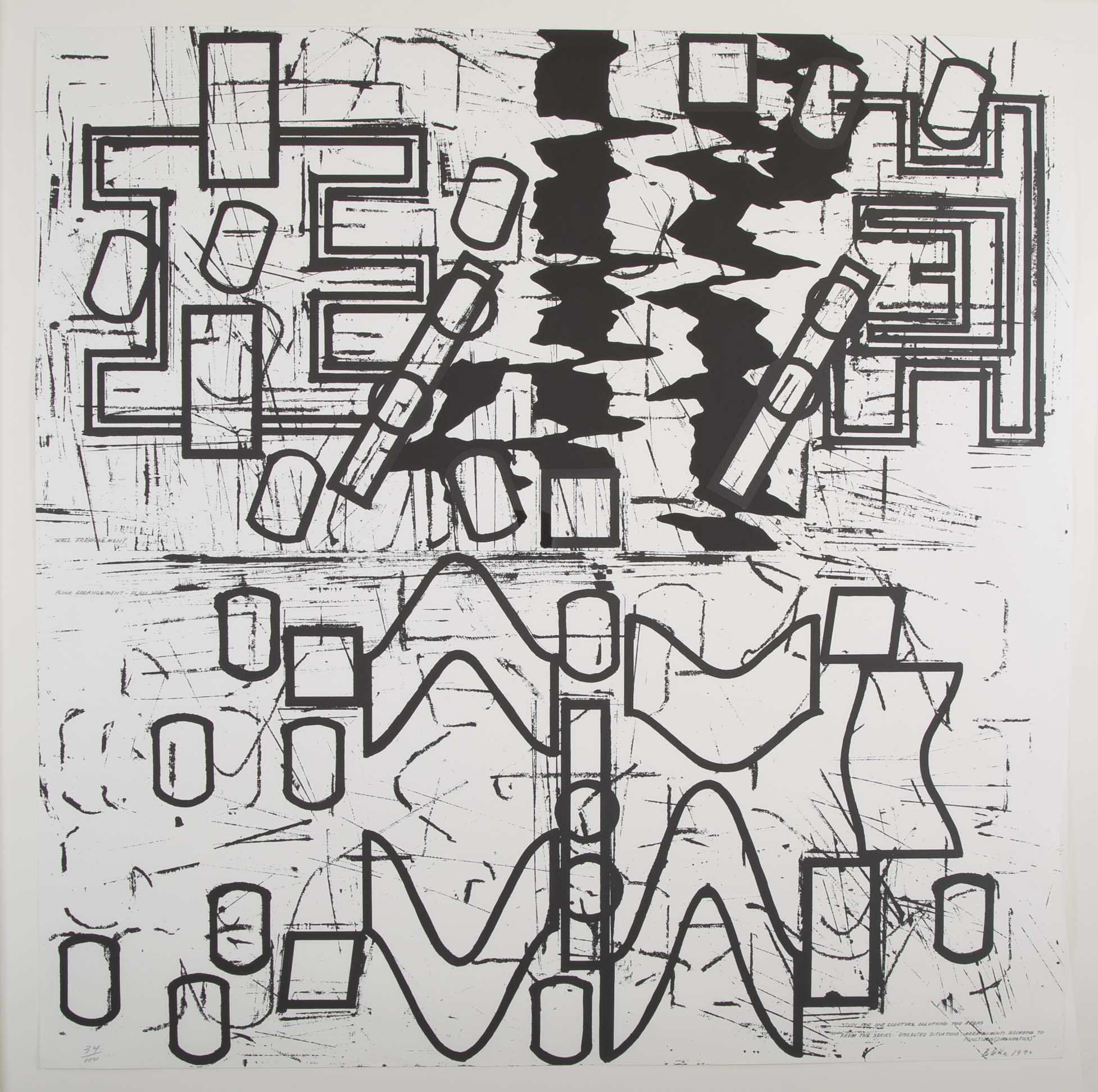 "New York" Screenprint by Barry le Va from the Portfolio "Four x Four x Four"