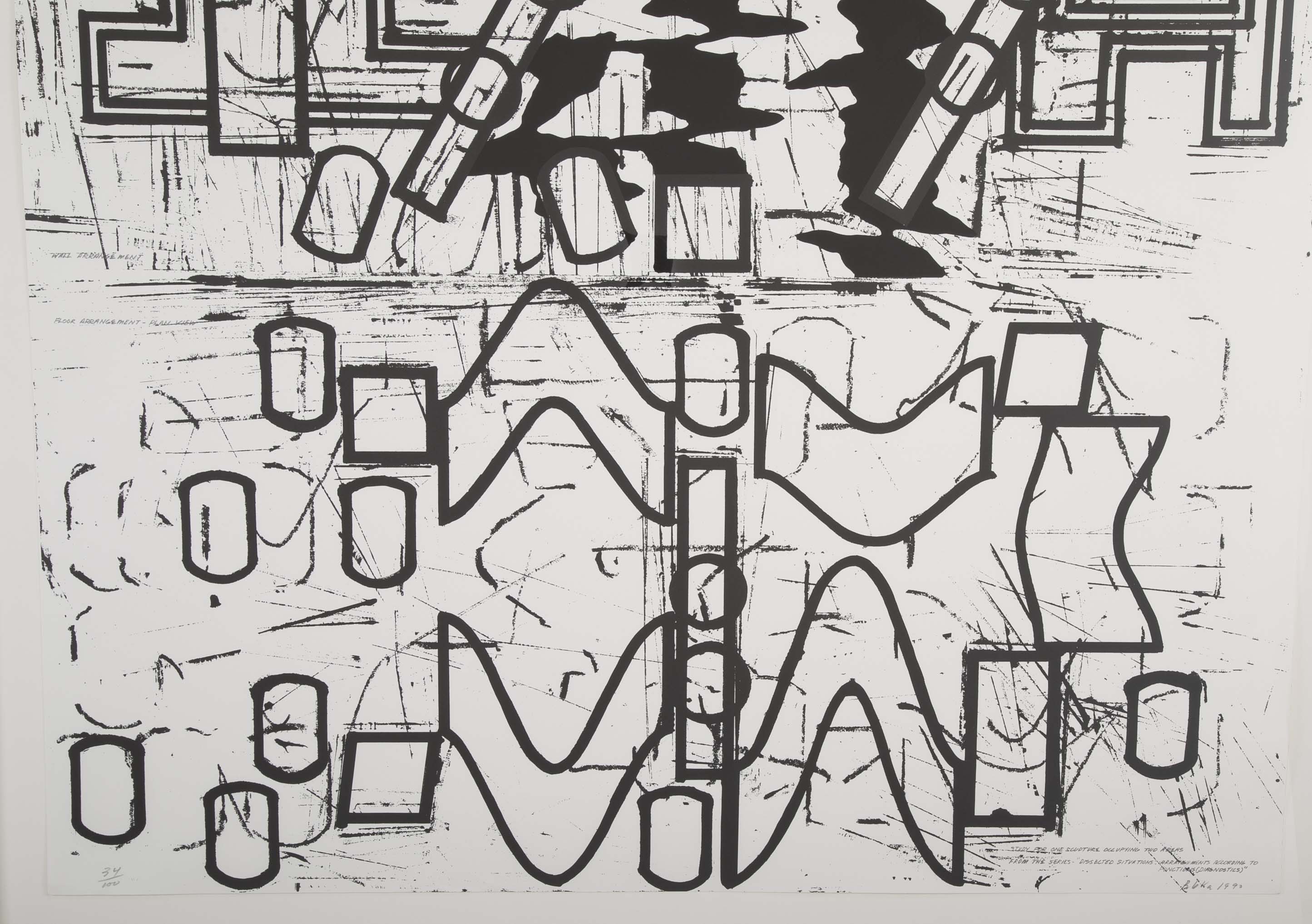 "New York" Screenprint by Barry le Va from the Portfolio "Four x Four x Four"