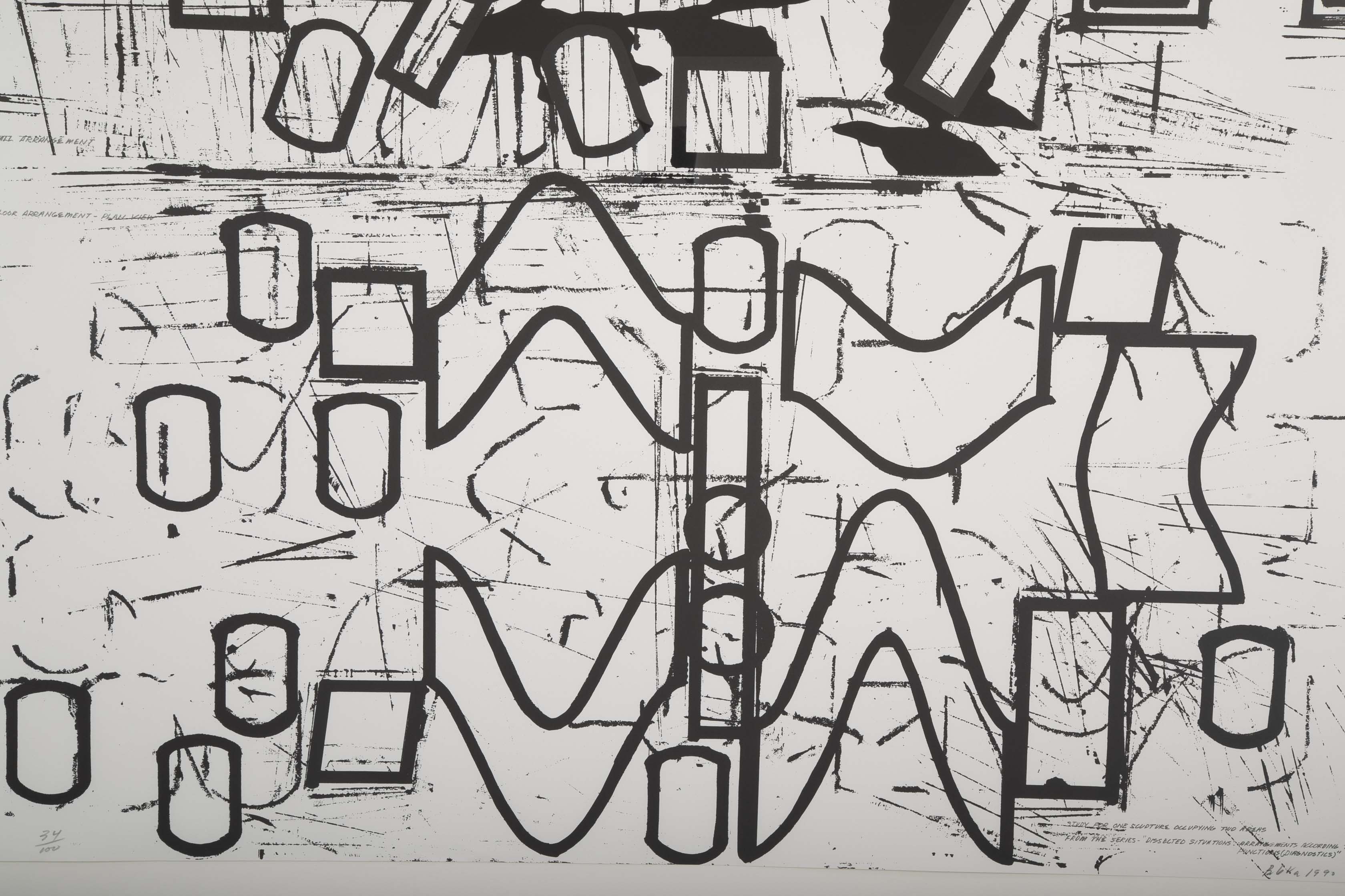 "New York" Screenprint by Barry le Va from the Portfolio "Four x Four x Four"