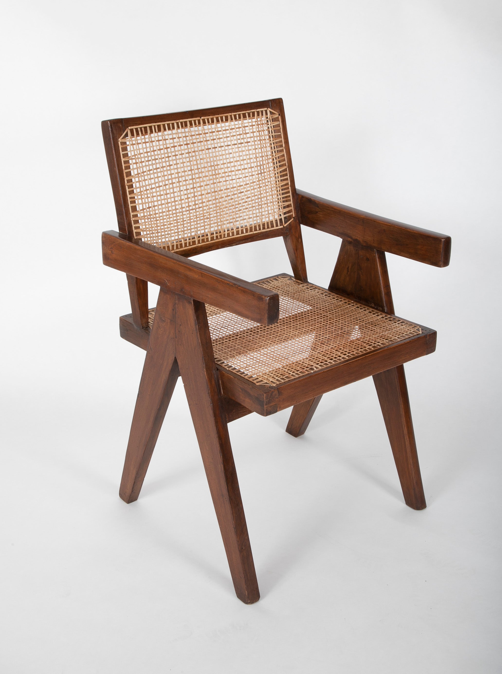 Pair of Original Pierre Jeanneret Office Chairs with 'X' Leg