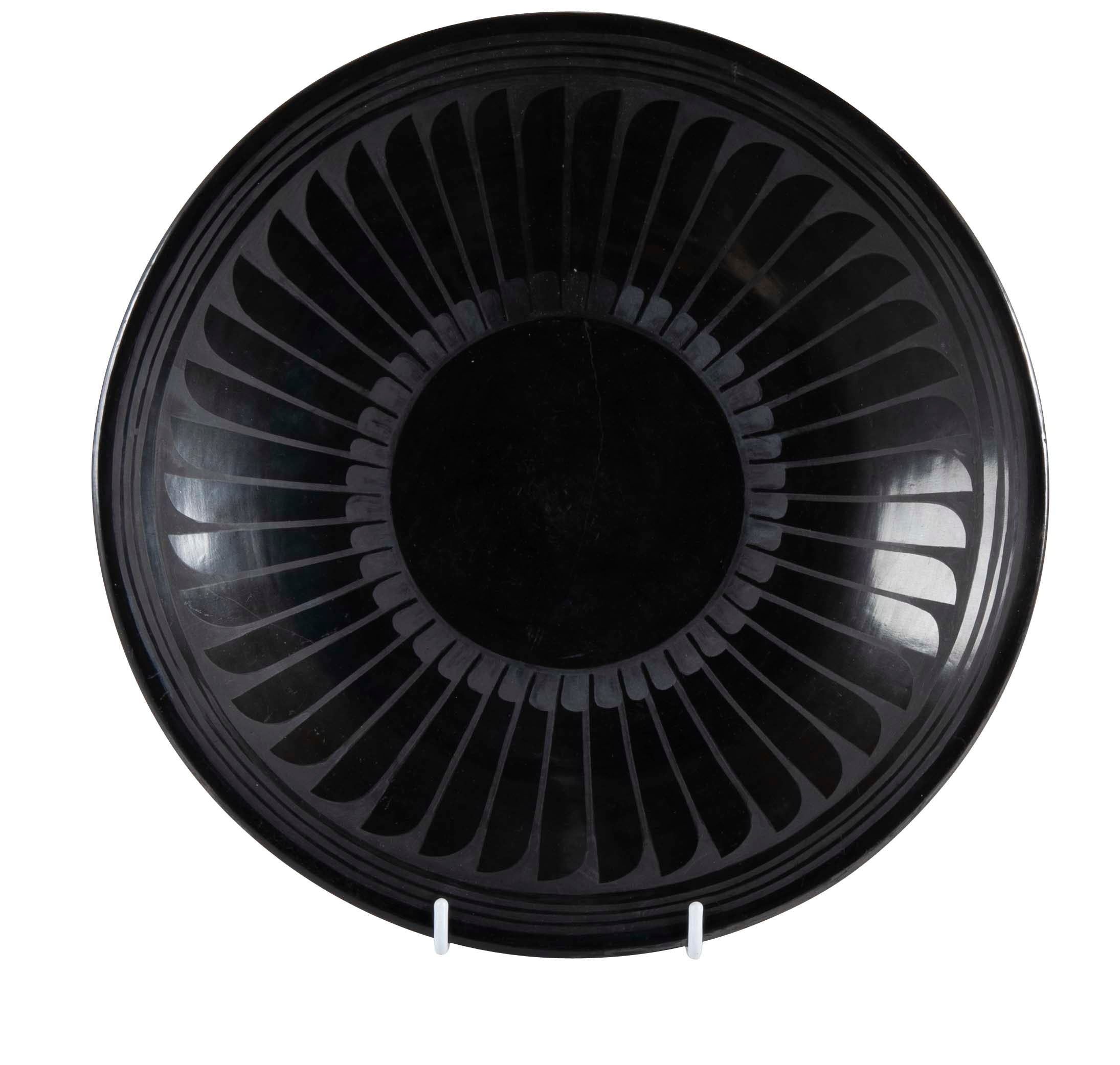 Large Blackware Charger by Maria and Santana Martinez, 'San Ildefonso'