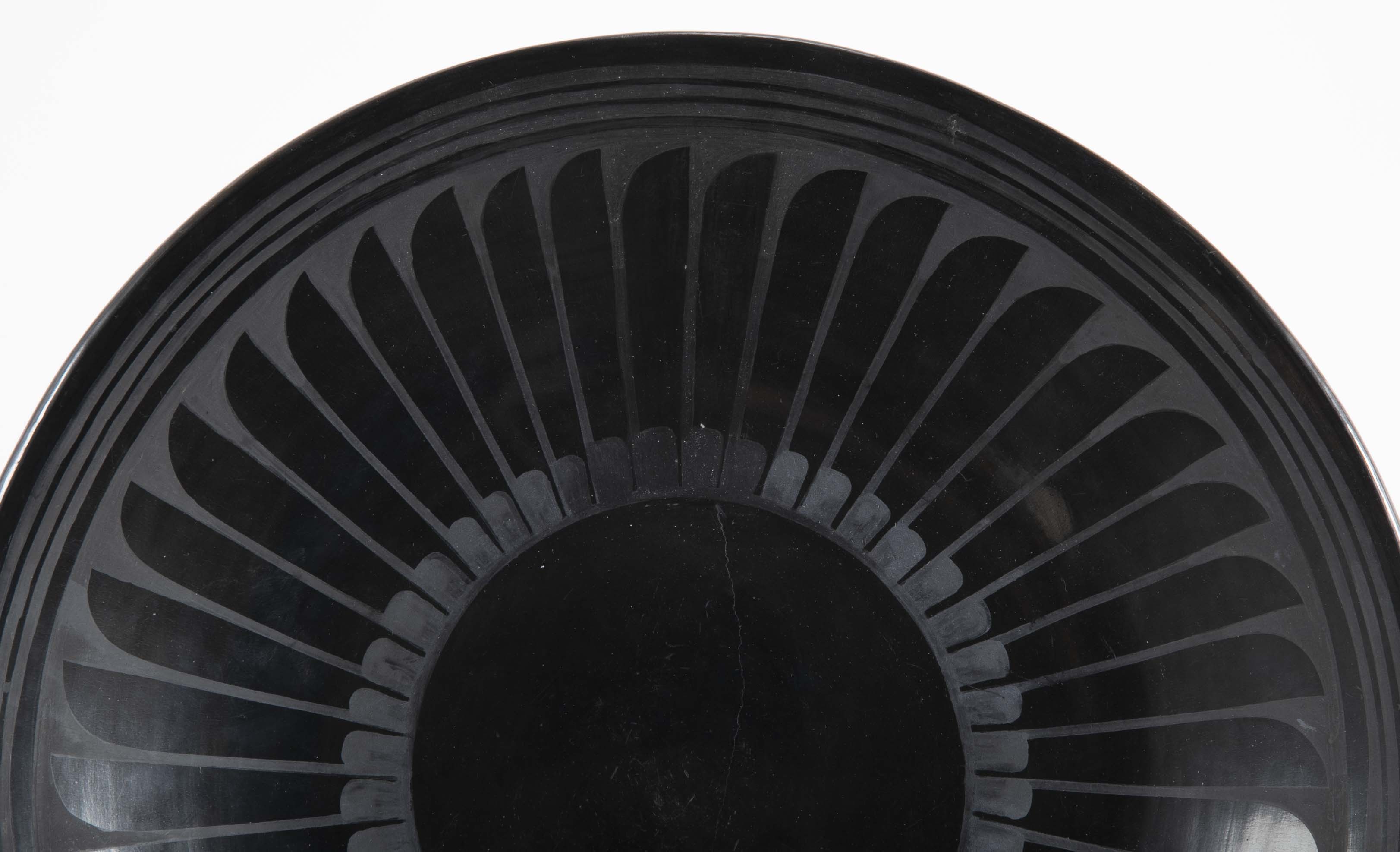 Large Blackware Charger by Maria and Santana Martinez, 'San Ildefonso'