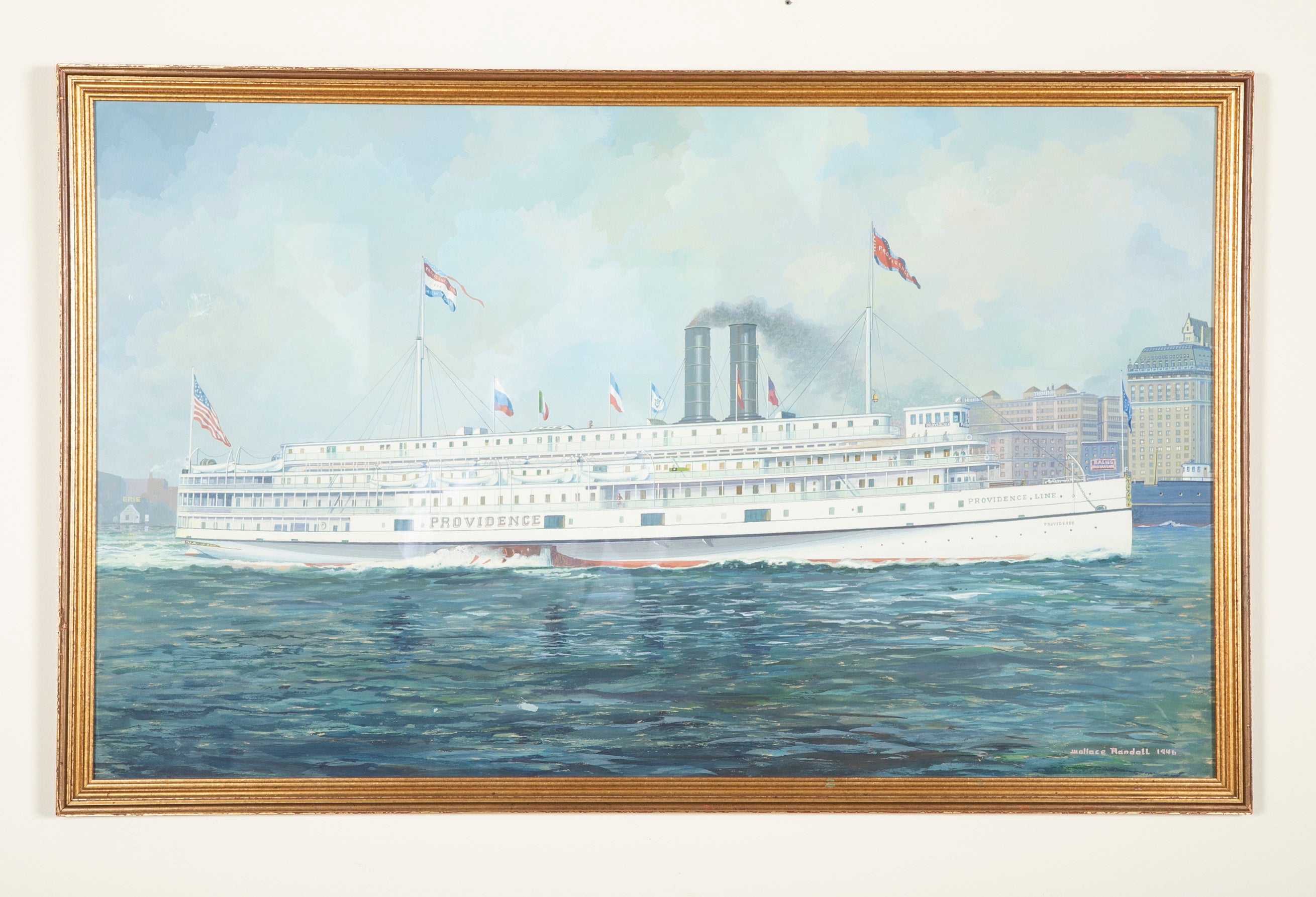 Goauche of Steamship "Providence" by Wallace Randall, 1946