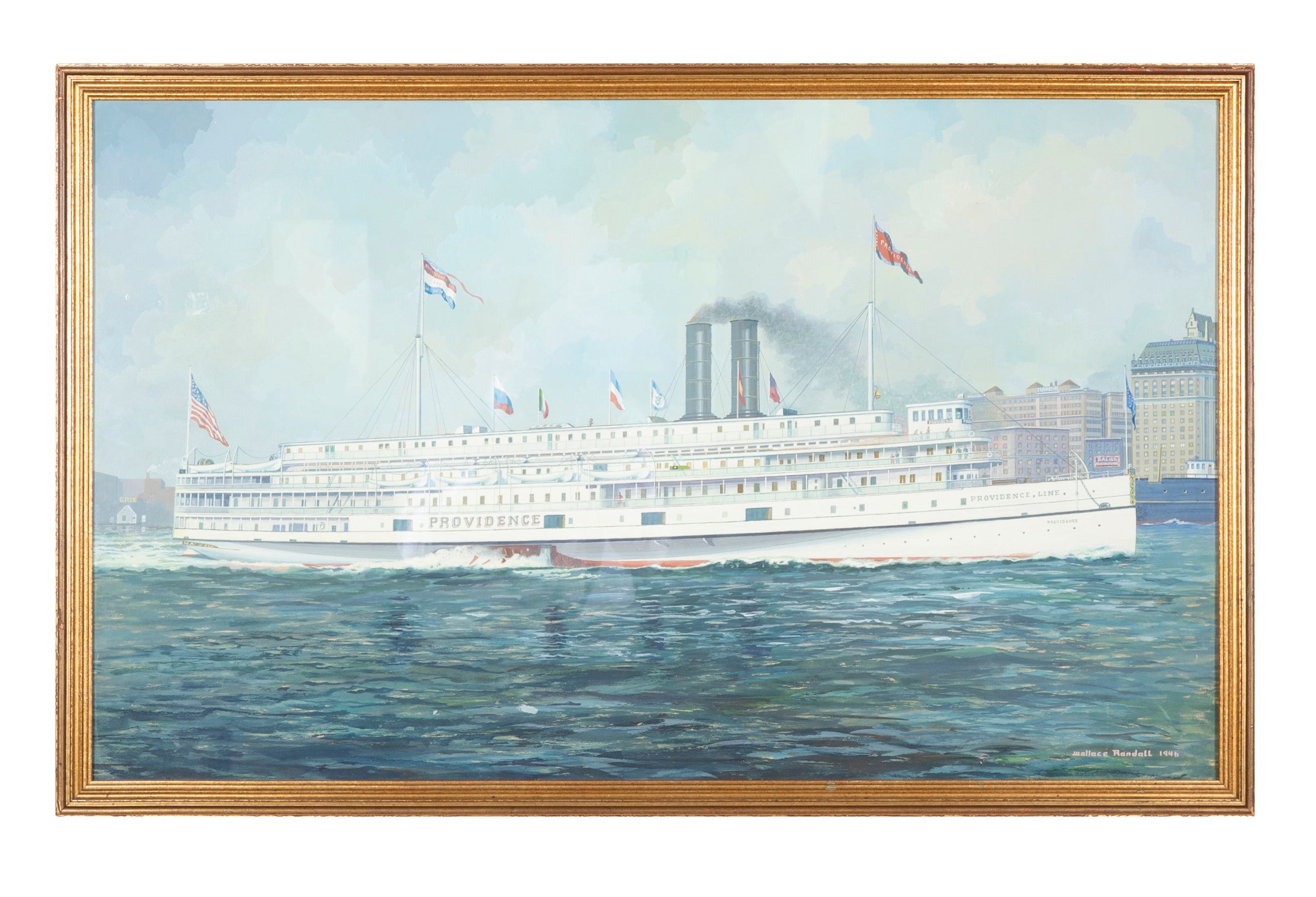 Goauche of Steamship "Providence" by Wallace Randall, 1946