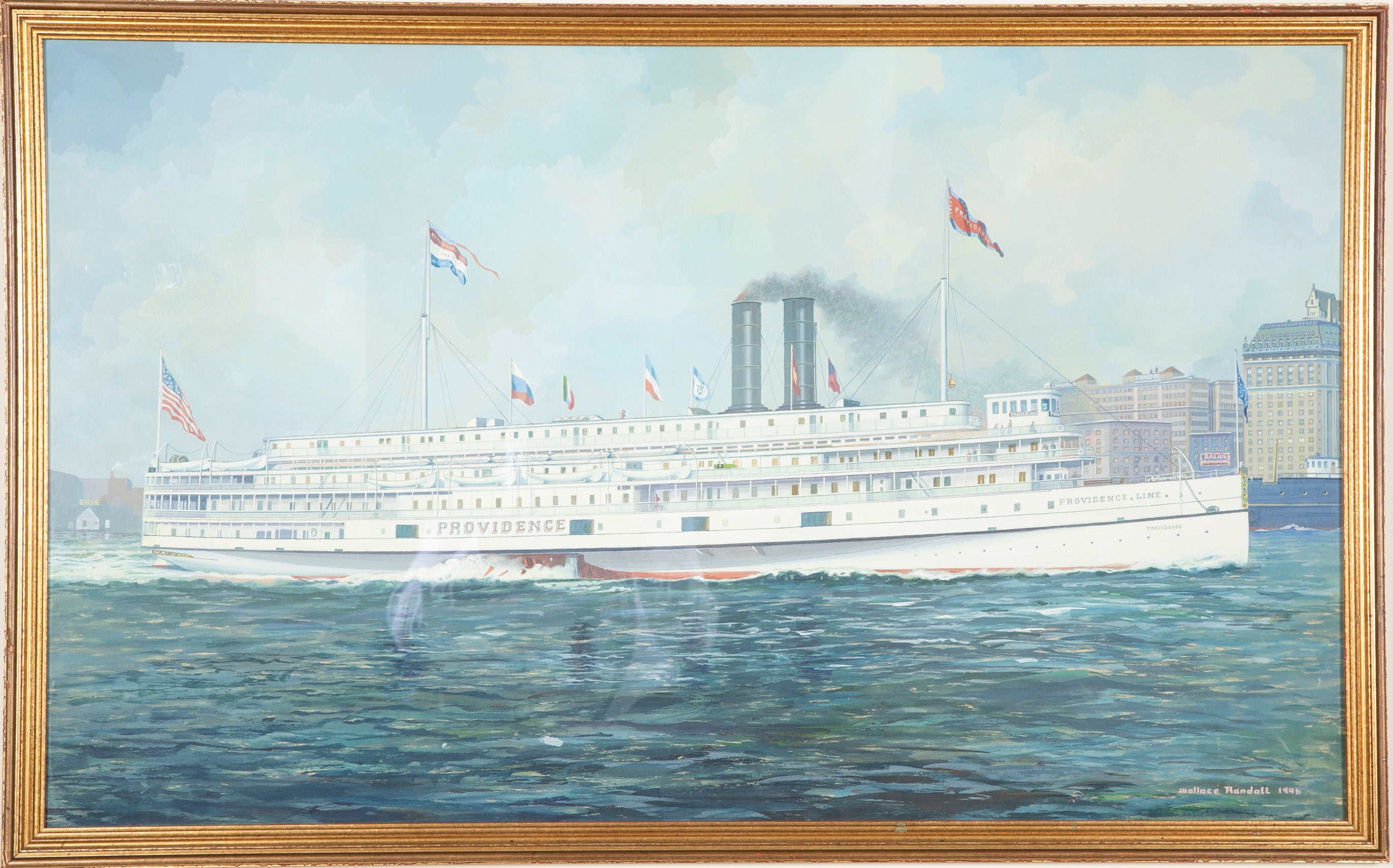 Goauche of Steamship "Providence" by Wallace Randall, 1946