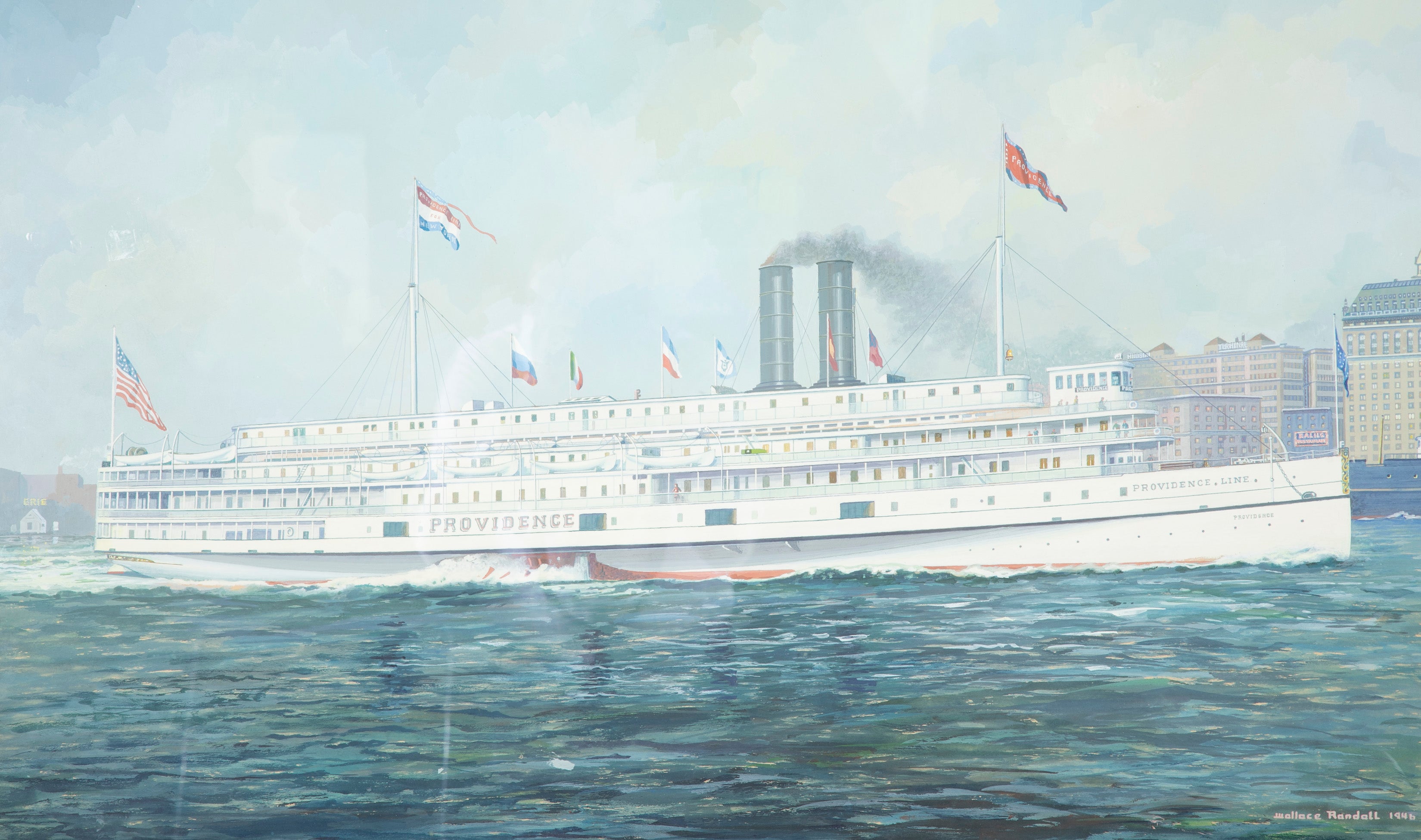 Goauche of Steamship "Providence" by Wallace Randall, 1946