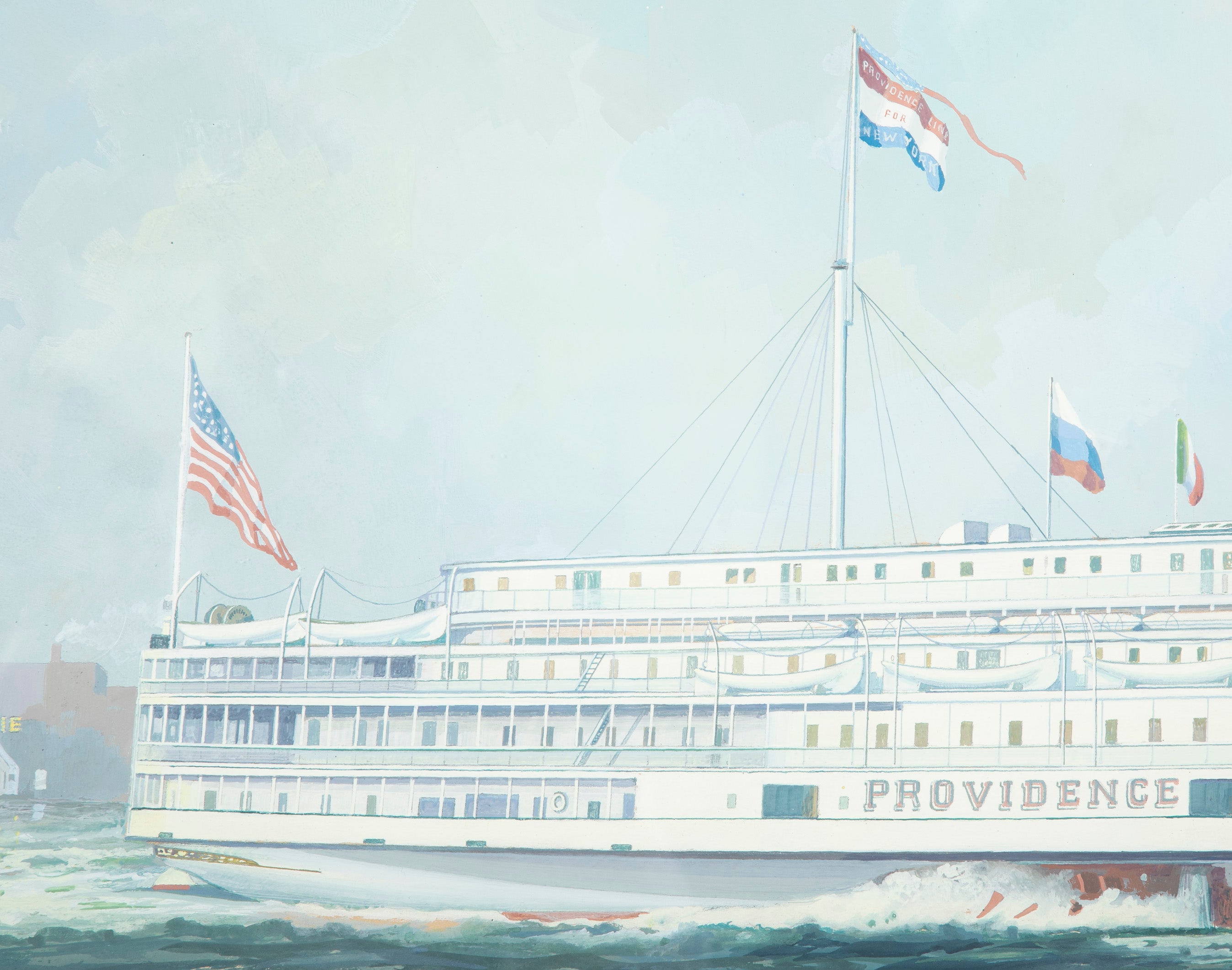 Goauche of Steamship "Providence" by Wallace Randall, 1946