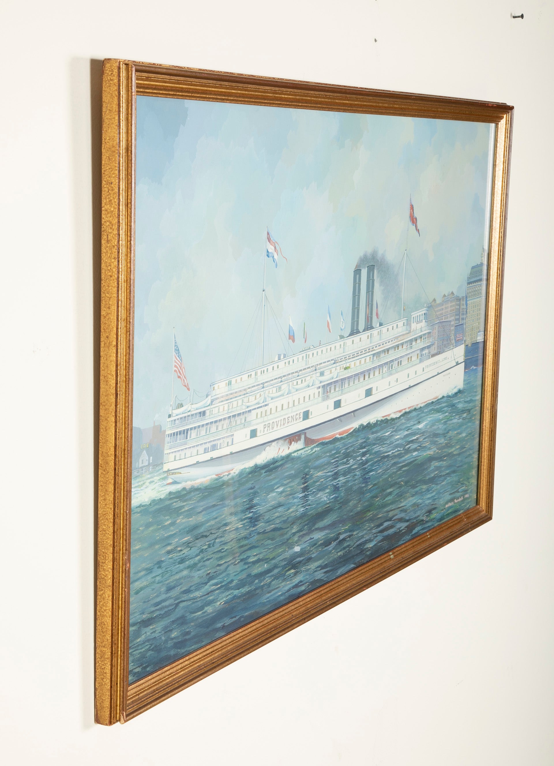 Goauche of Steamship "Providence" by Wallace Randall, 1946
