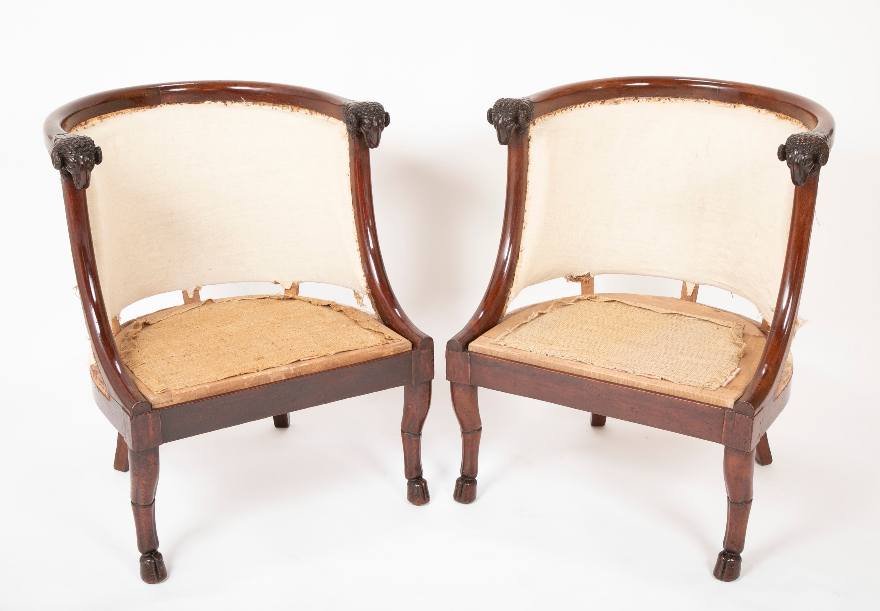 Very Fine Pair of French Empire Armchairs Attributed to Jacob Desmalter