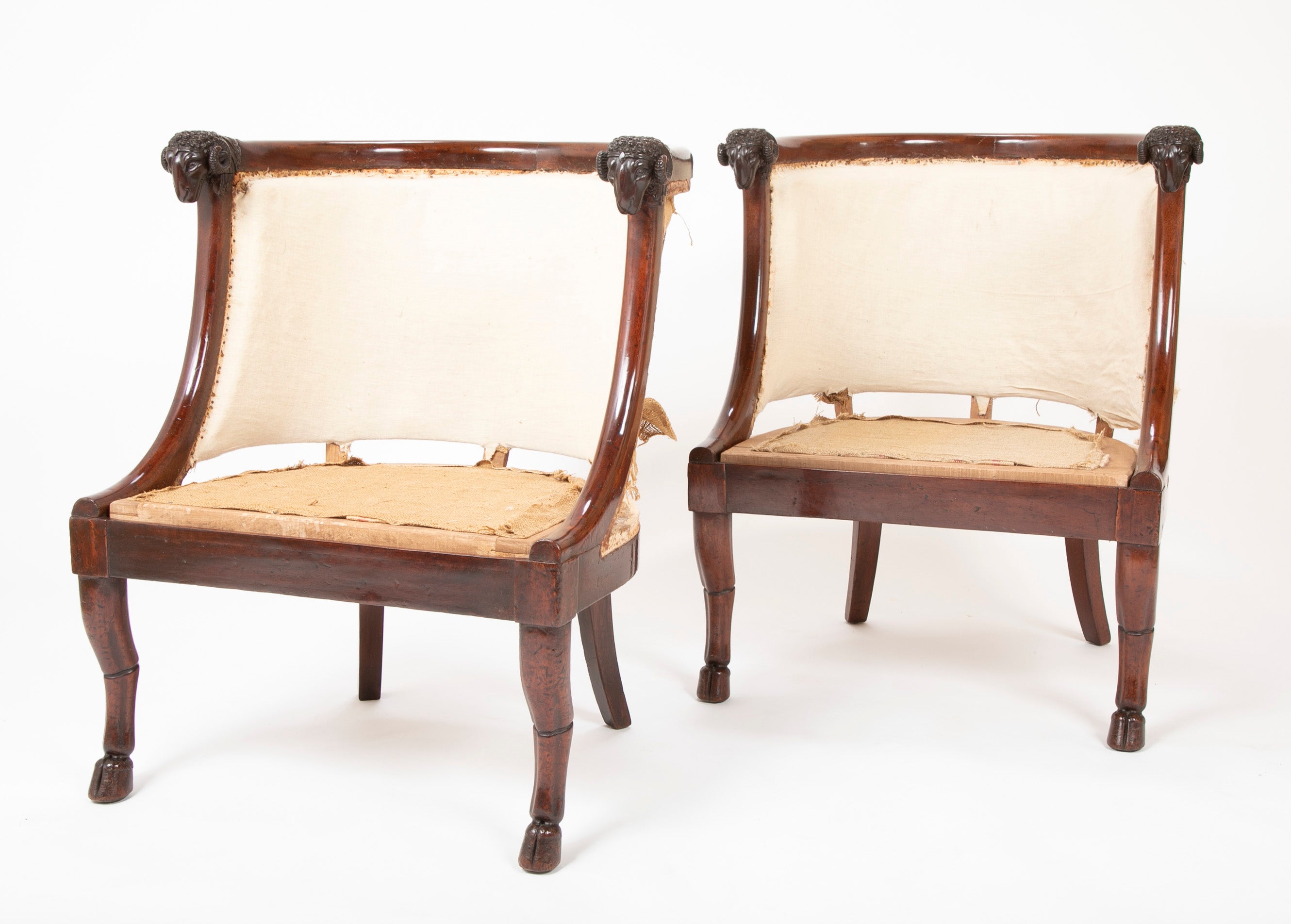 Very Fine Pair of French Empire Armchairs Attributed to Jacob Desmalter