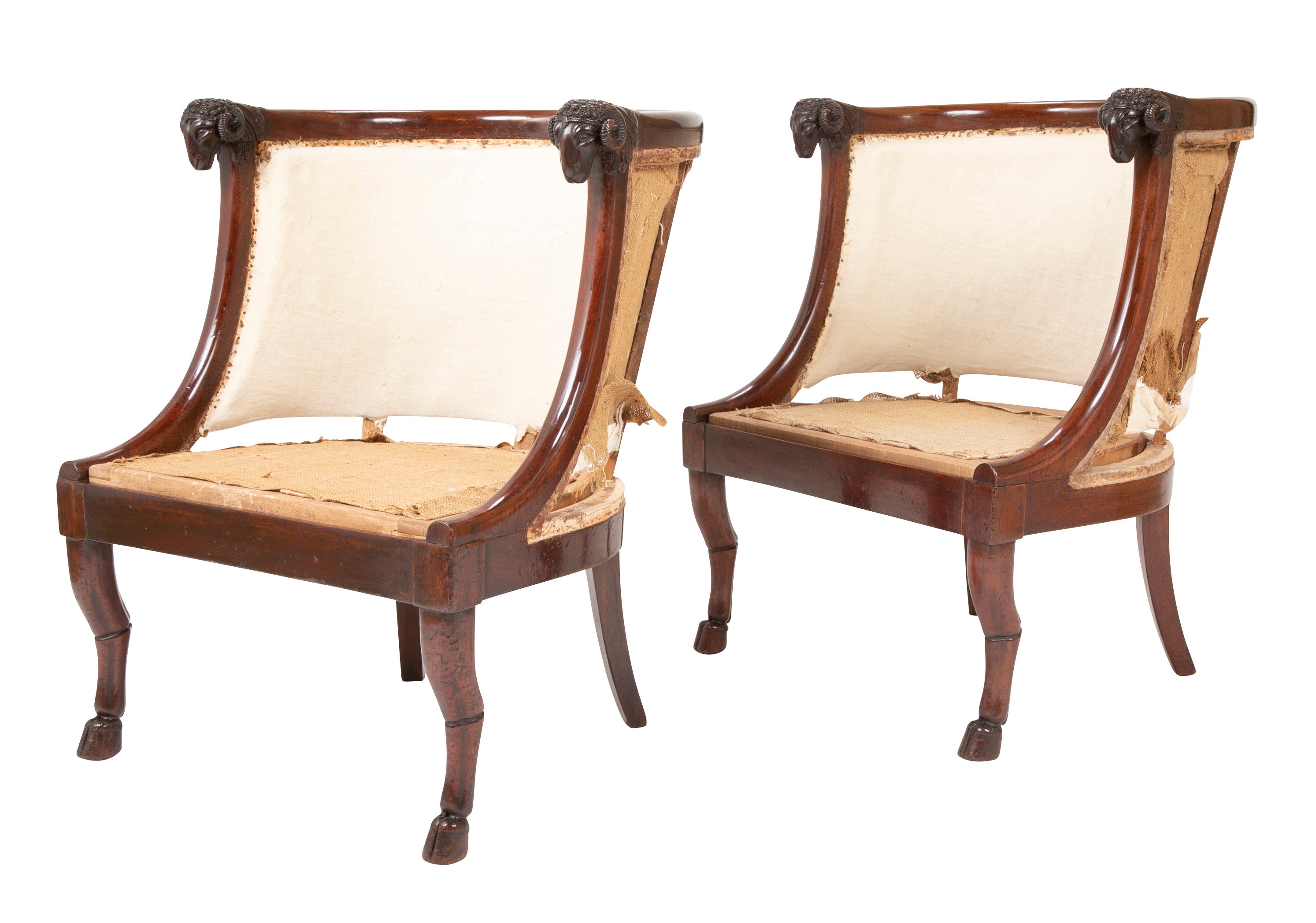 Very Fine Pair of French Empire Armchairs Attributed to Jacob Desmalter