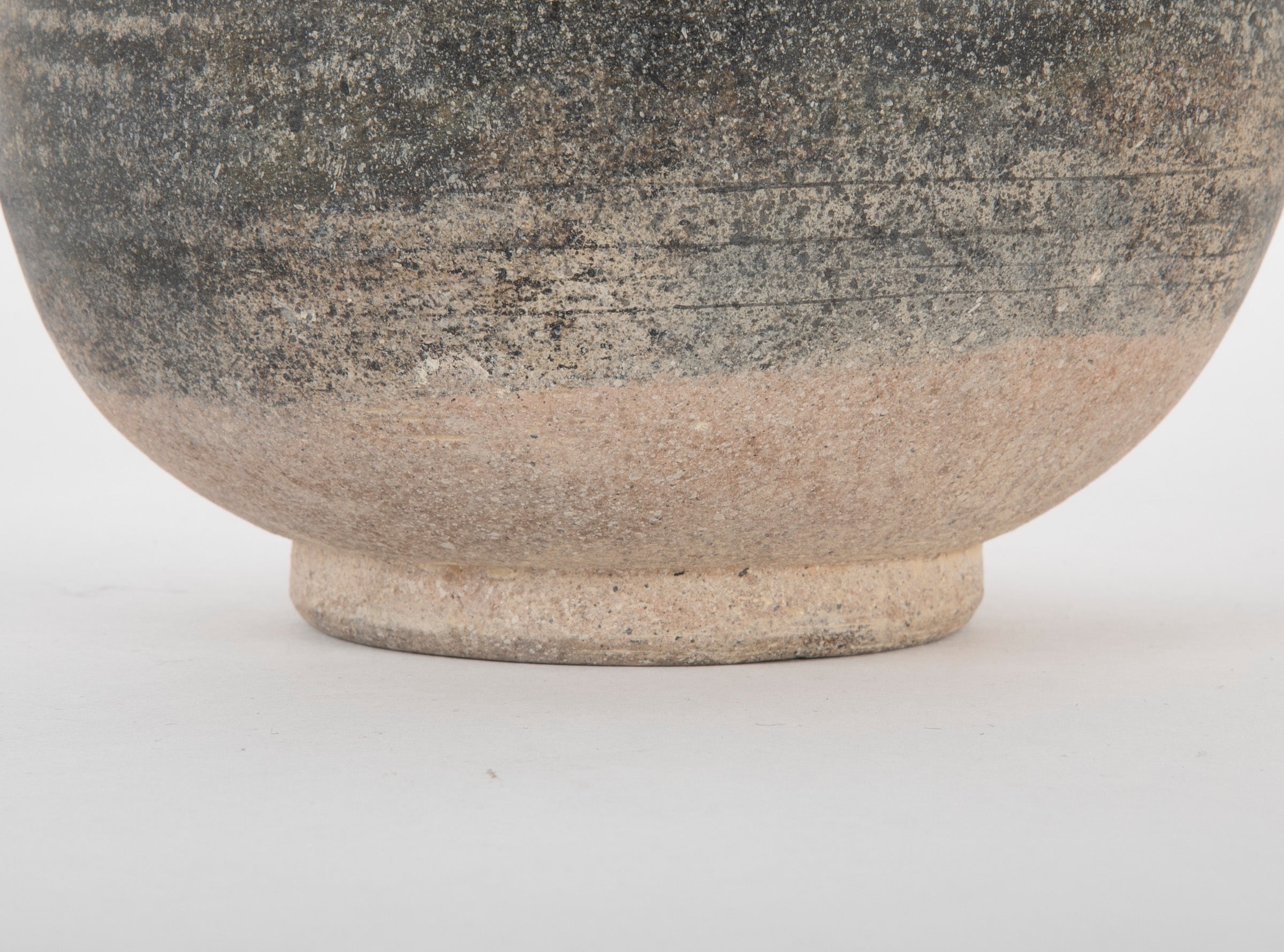 12th - 13th Century Cambodian Angkor Bulbous Black Glazed Pottery Jar