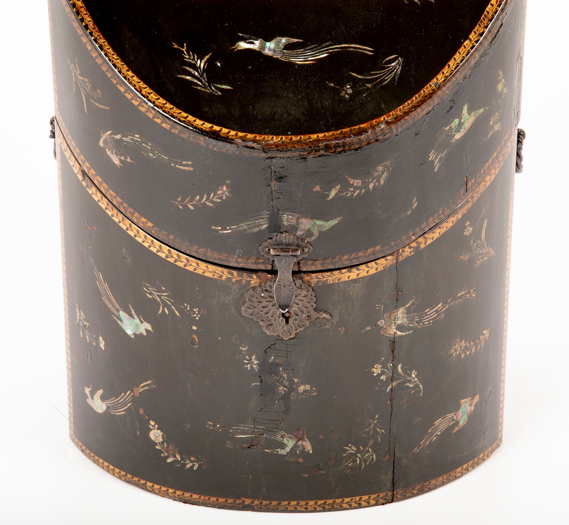 Rare Pair of Japanese Nagasaki Export Lacquered Wood Knife Boxes