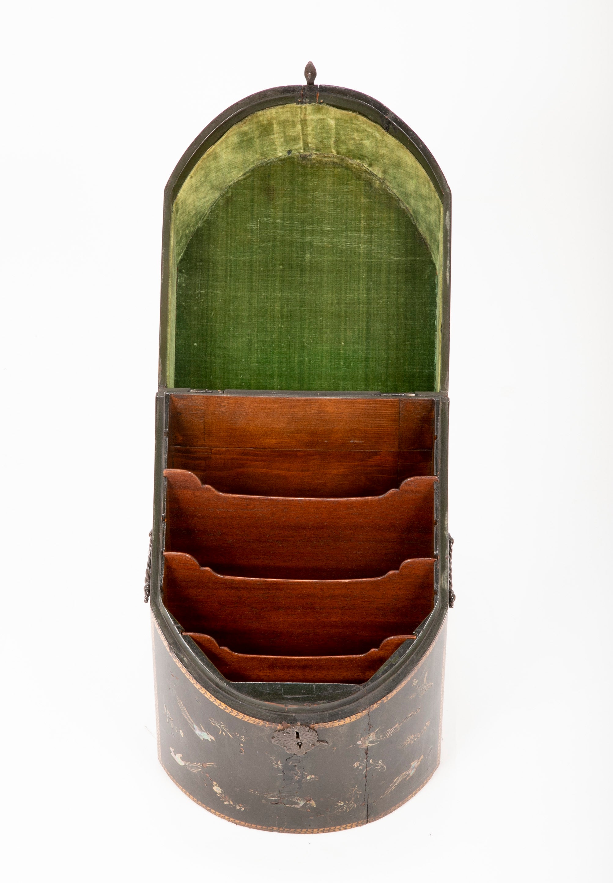 Rare Pair of Japanese Nagasaki Export Lacquered Wood Knife Boxes