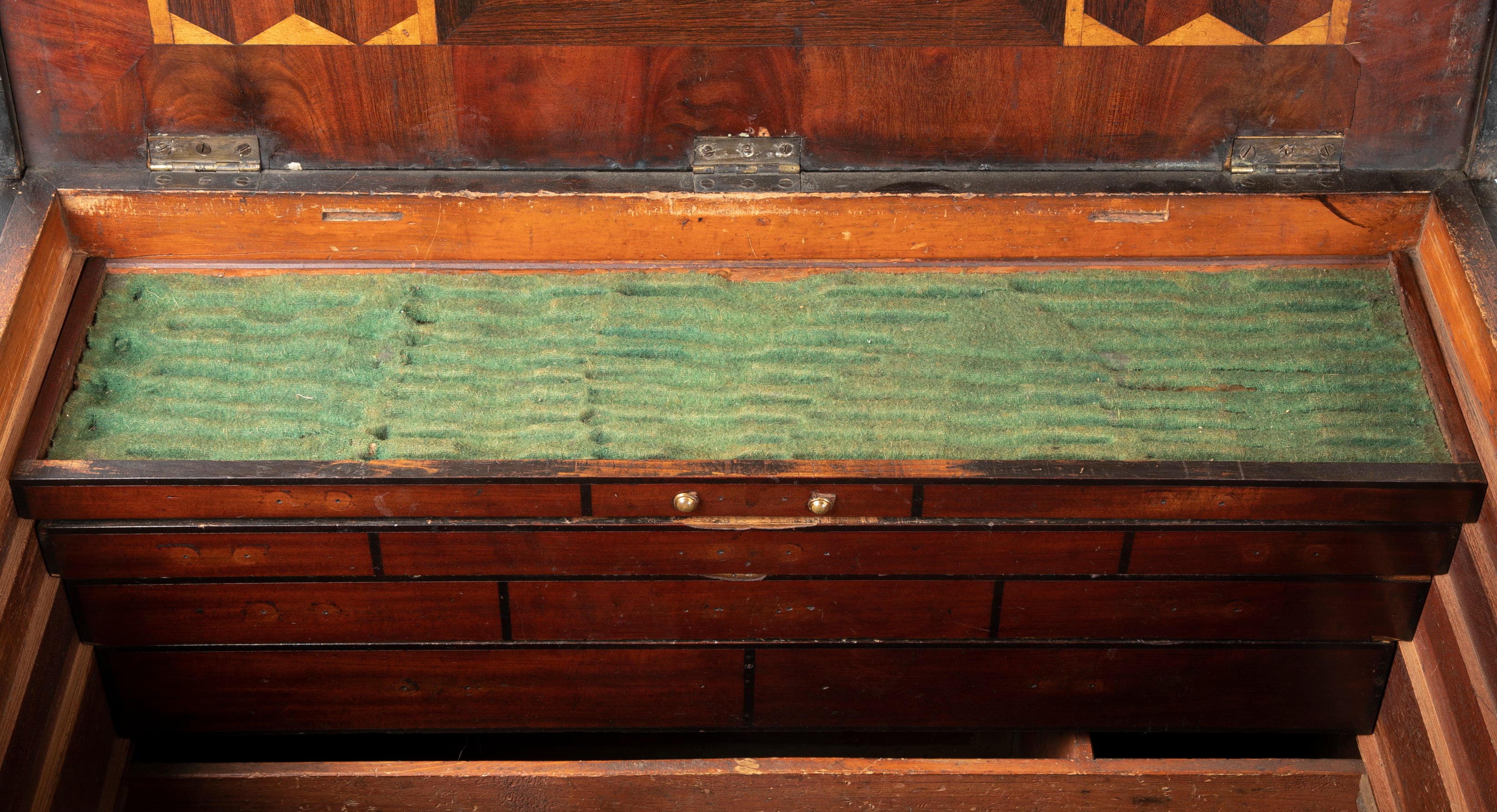 19th Century Inlaid Ship Carpenter's or Mechanic's Chest
