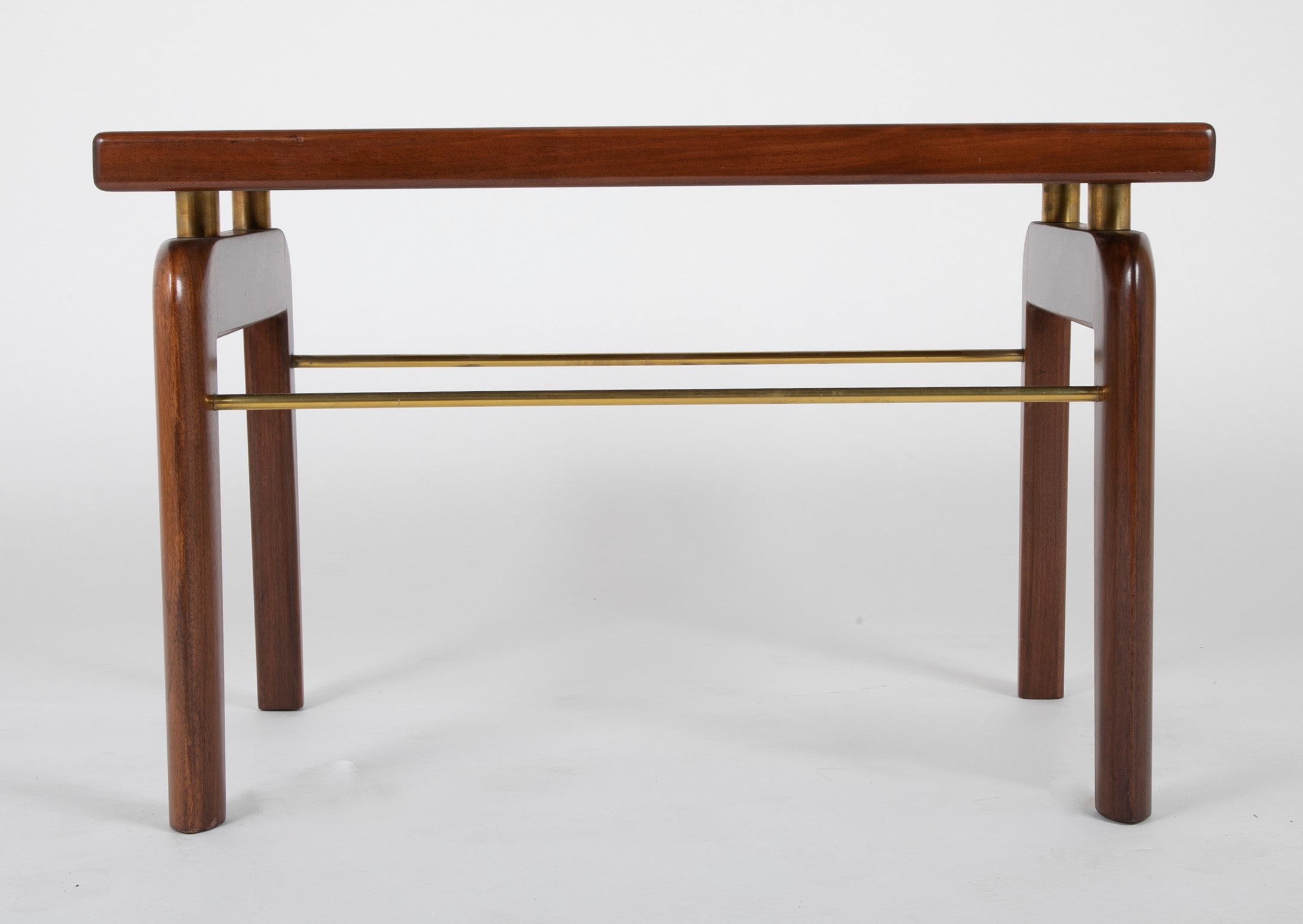 A Pair of Cork and Walnut Side Tables in the Manner of Paul Frankl