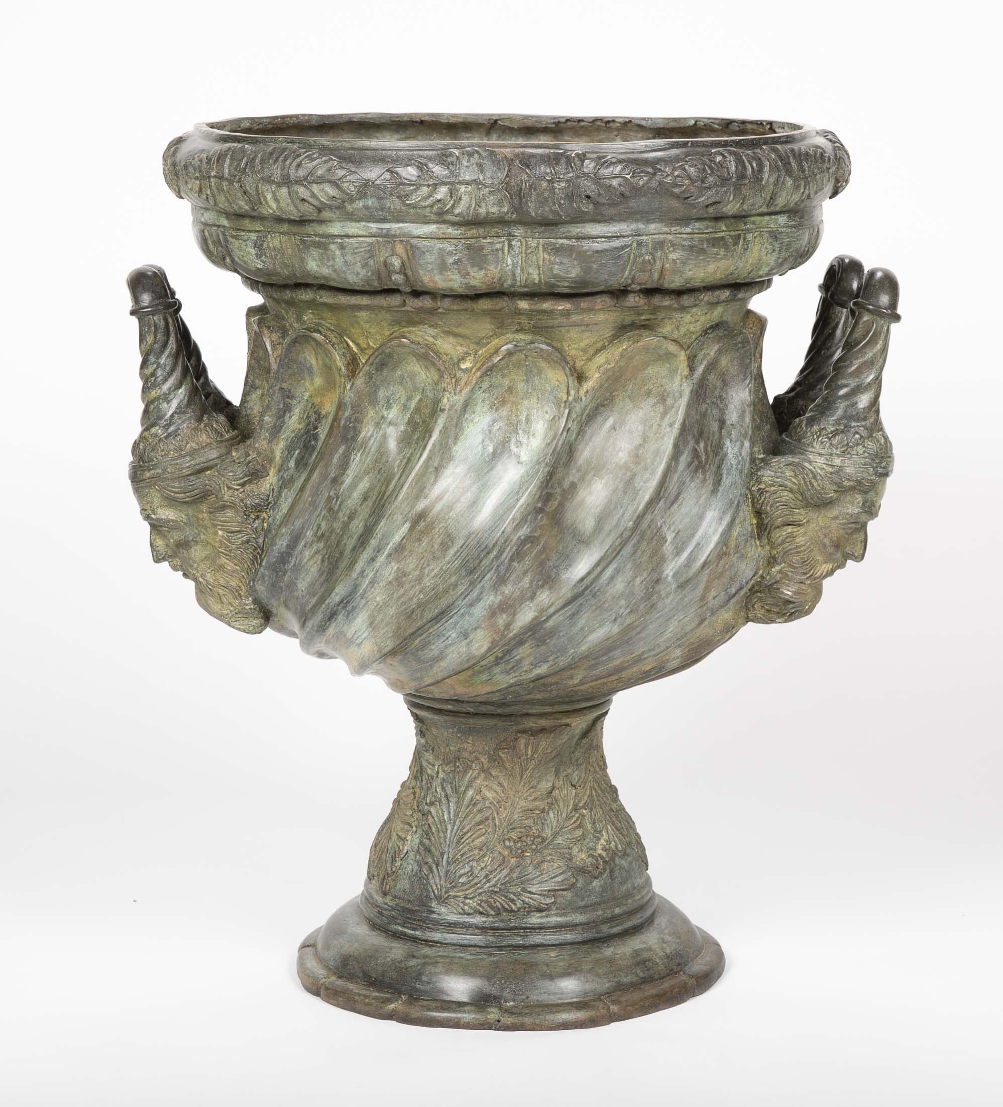 Large Bronze Garden Urn