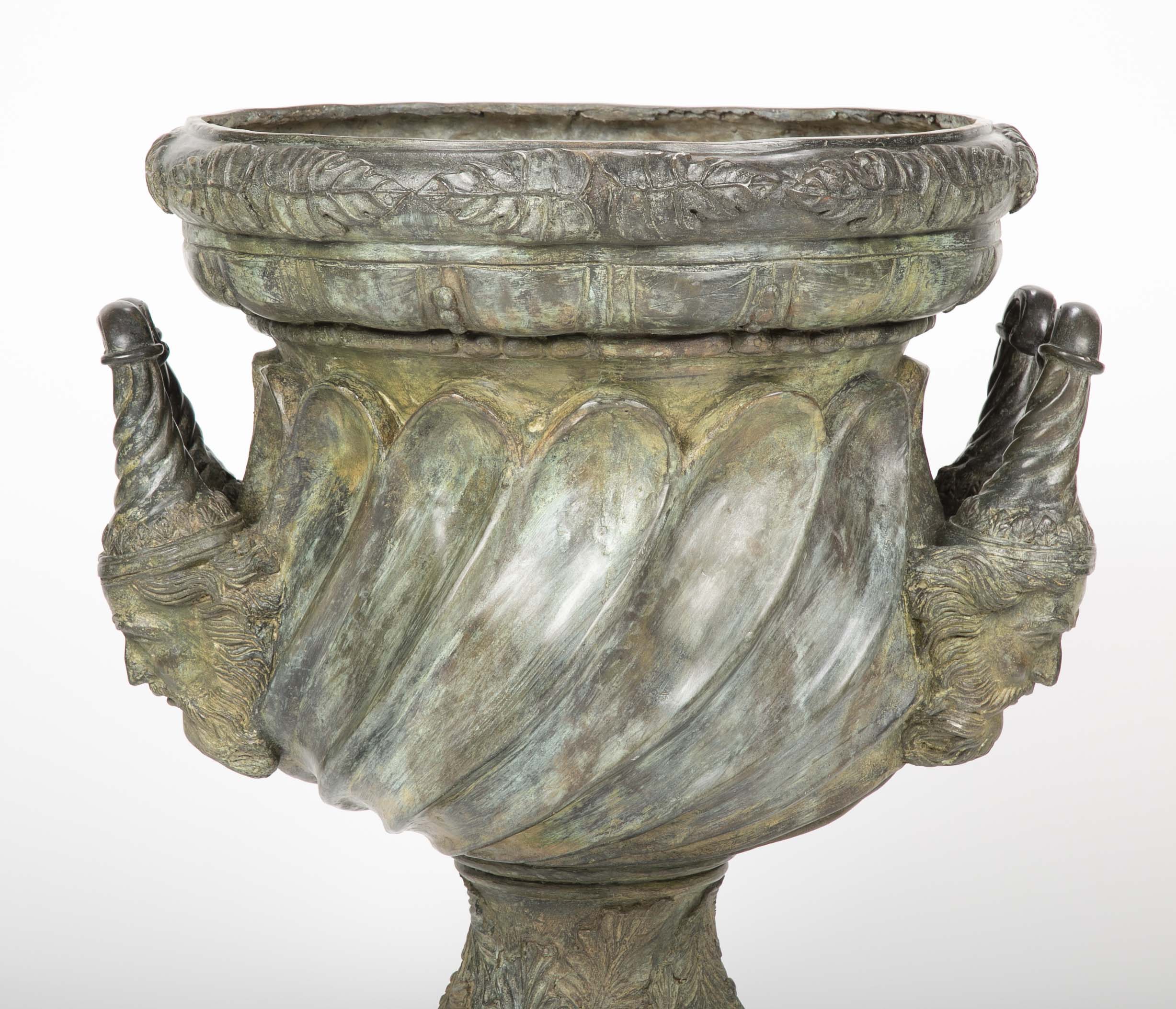 Large Bronze Garden Urn