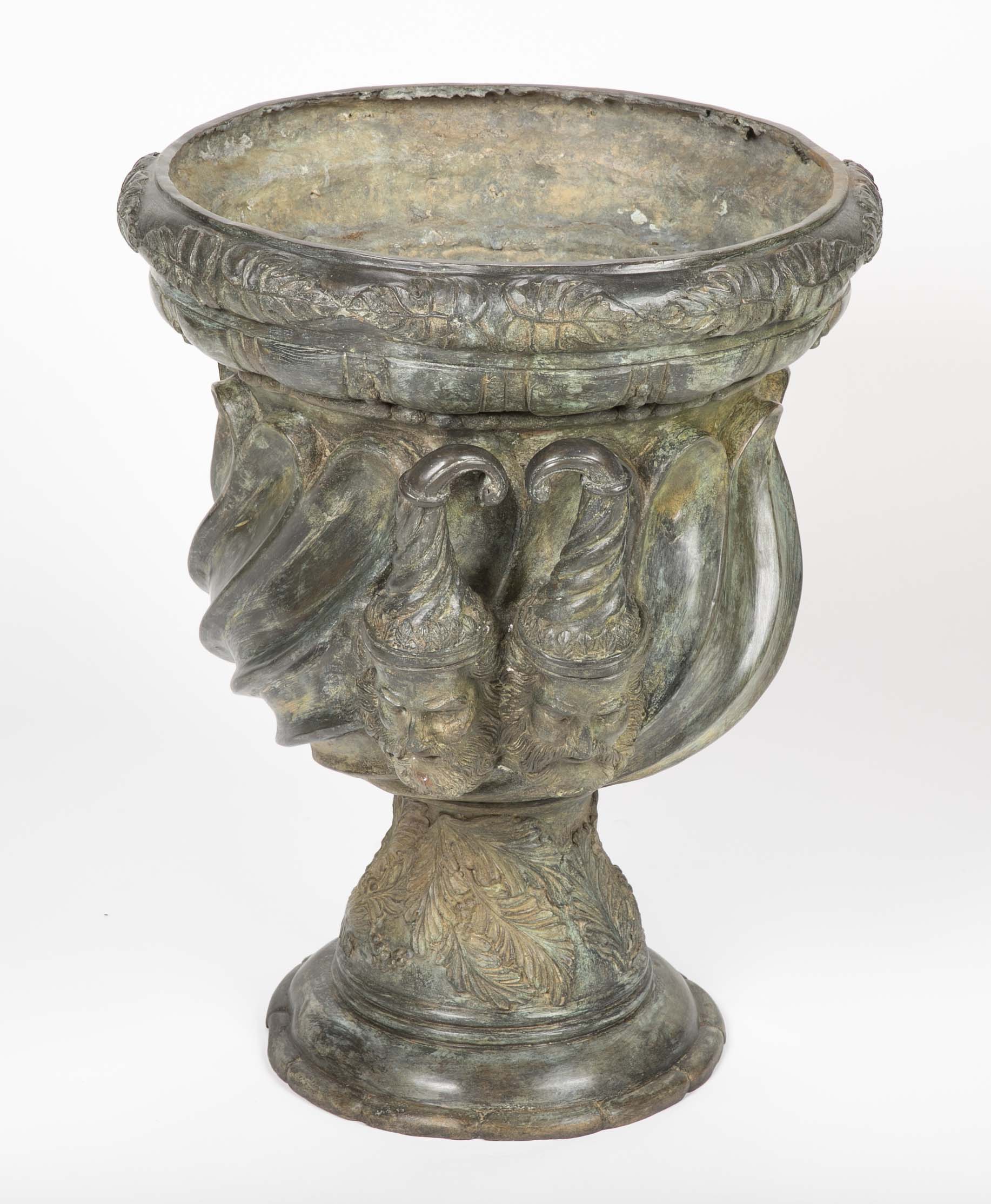 Large Bronze Garden Urn