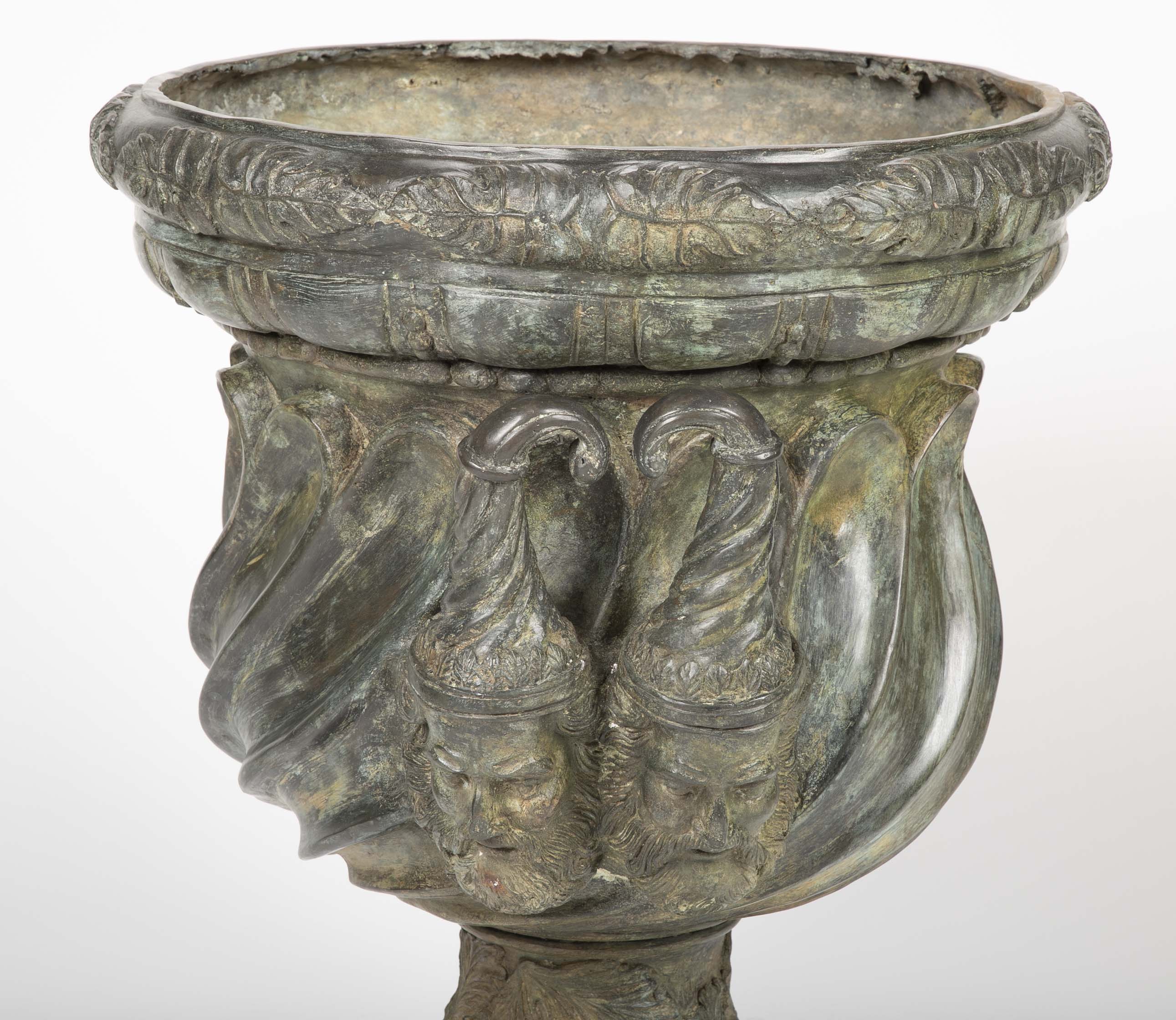 Large Bronze Garden Urn