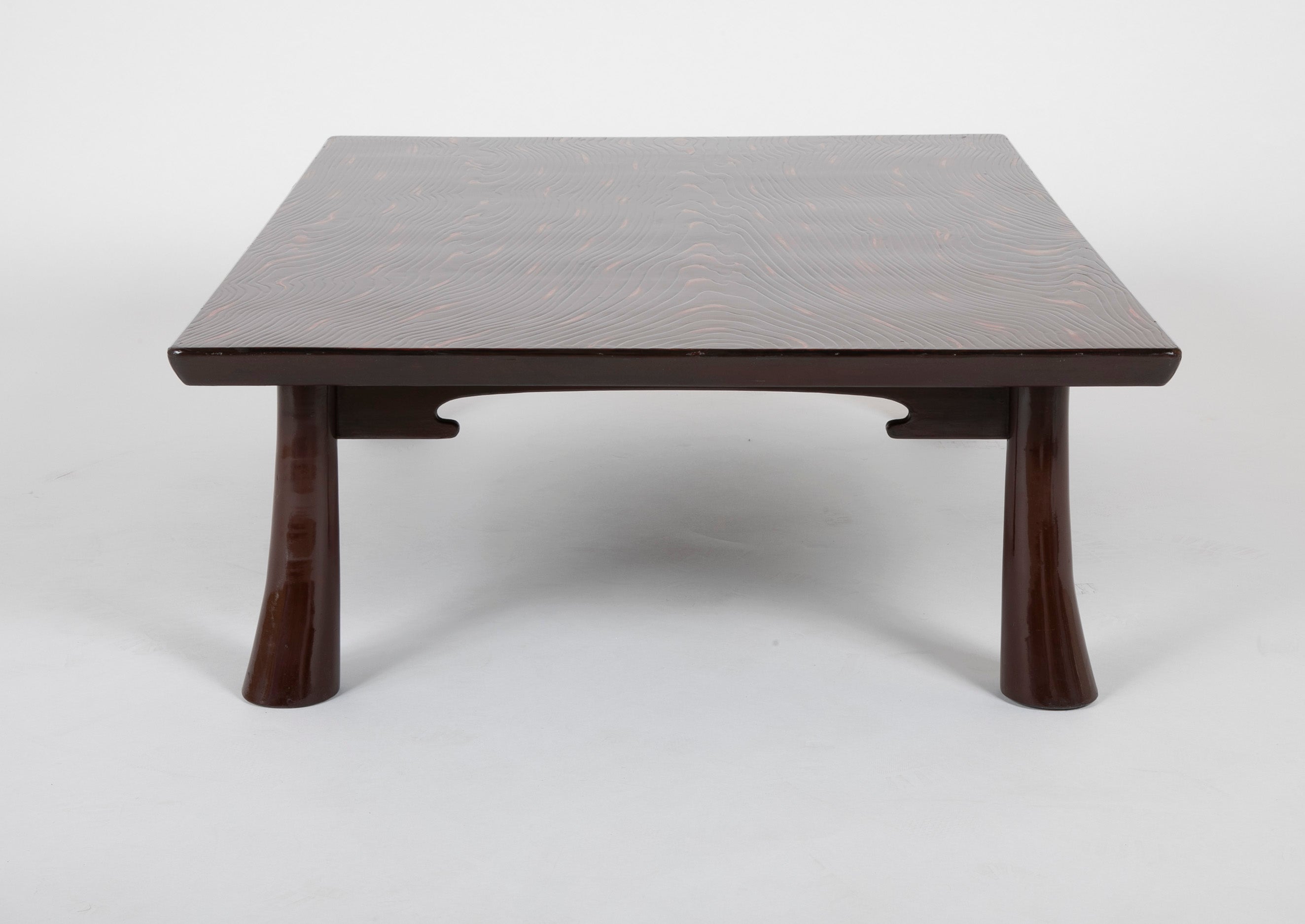 Scarlet Faux Bois Lacquer Low Table